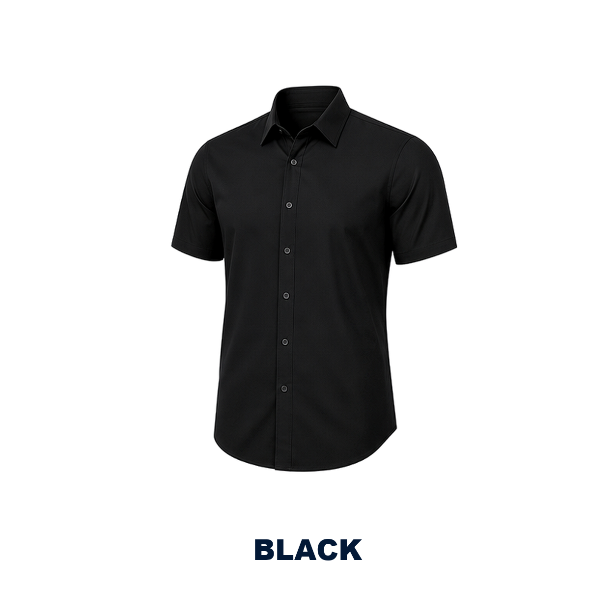Pack & Save Men's Solid Short Sleeve Button-Up Shirt, Lightweight Collared Casual Business Shirt