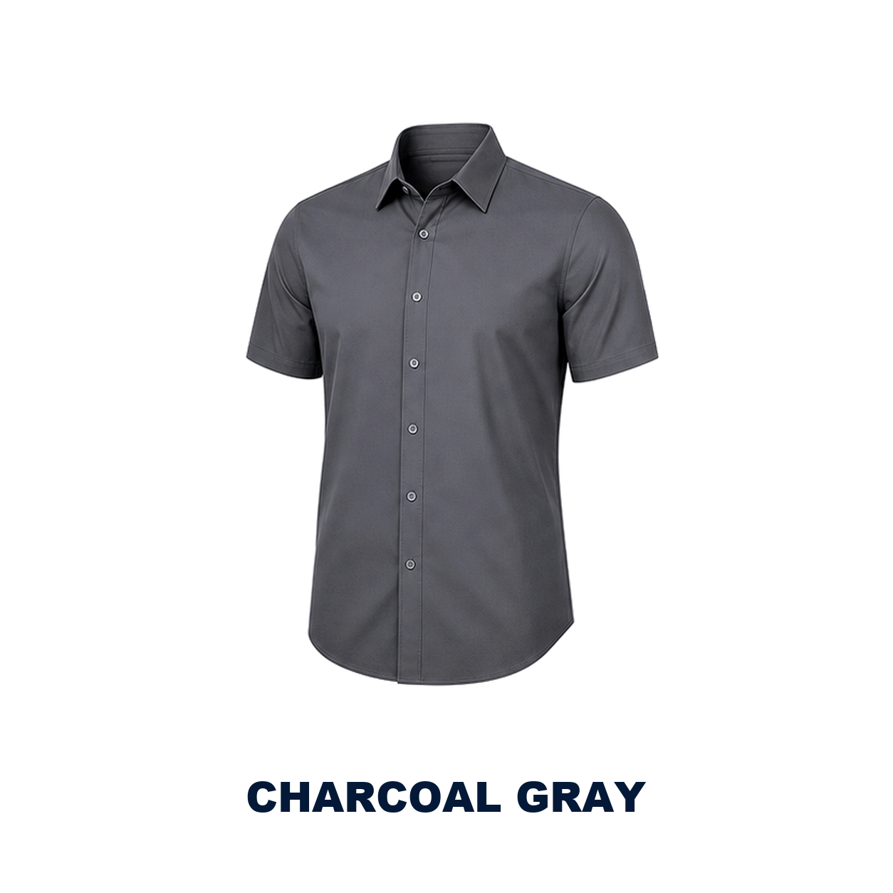 Pack & Save Men's Solid Short Sleeve Button-Up Shirt, Lightweight Collared Casual Business Shirt