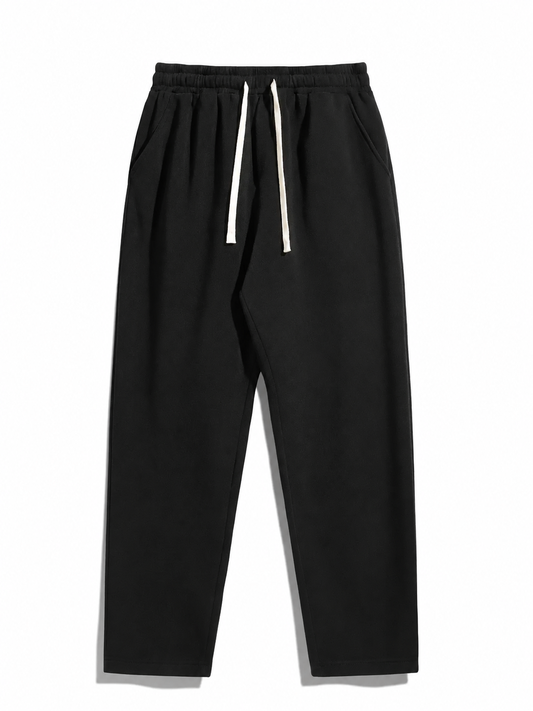 Men's Regular Fit Solid Adjustable Drawstring Waist Sweatpants, Casual Pocket Design Pants for Fall & Winter, Men's Trousers for Daily Wear, Everyday Sweatpants
