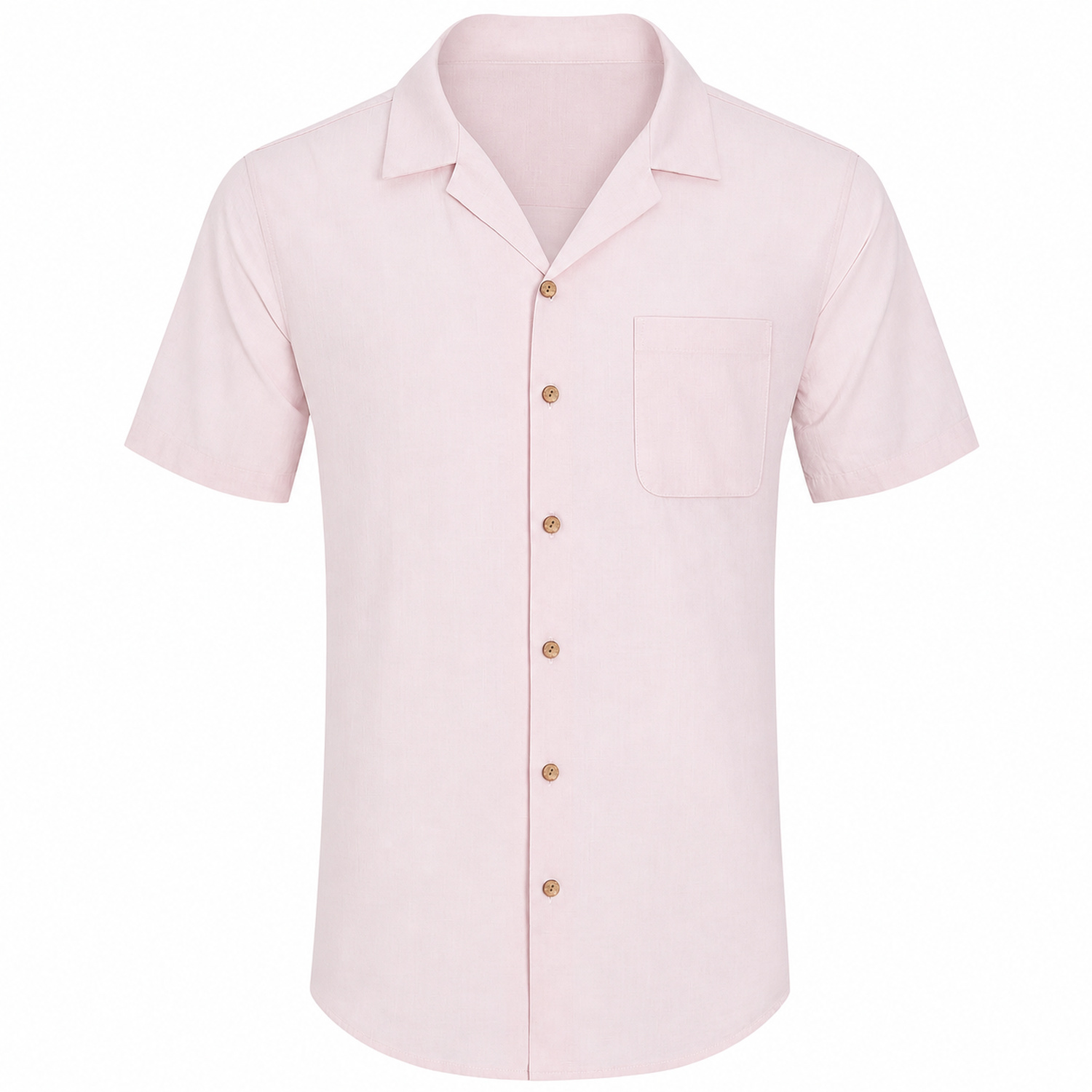 Men's Cotton-Linen Short Sleeve Cuban Collar Shirt