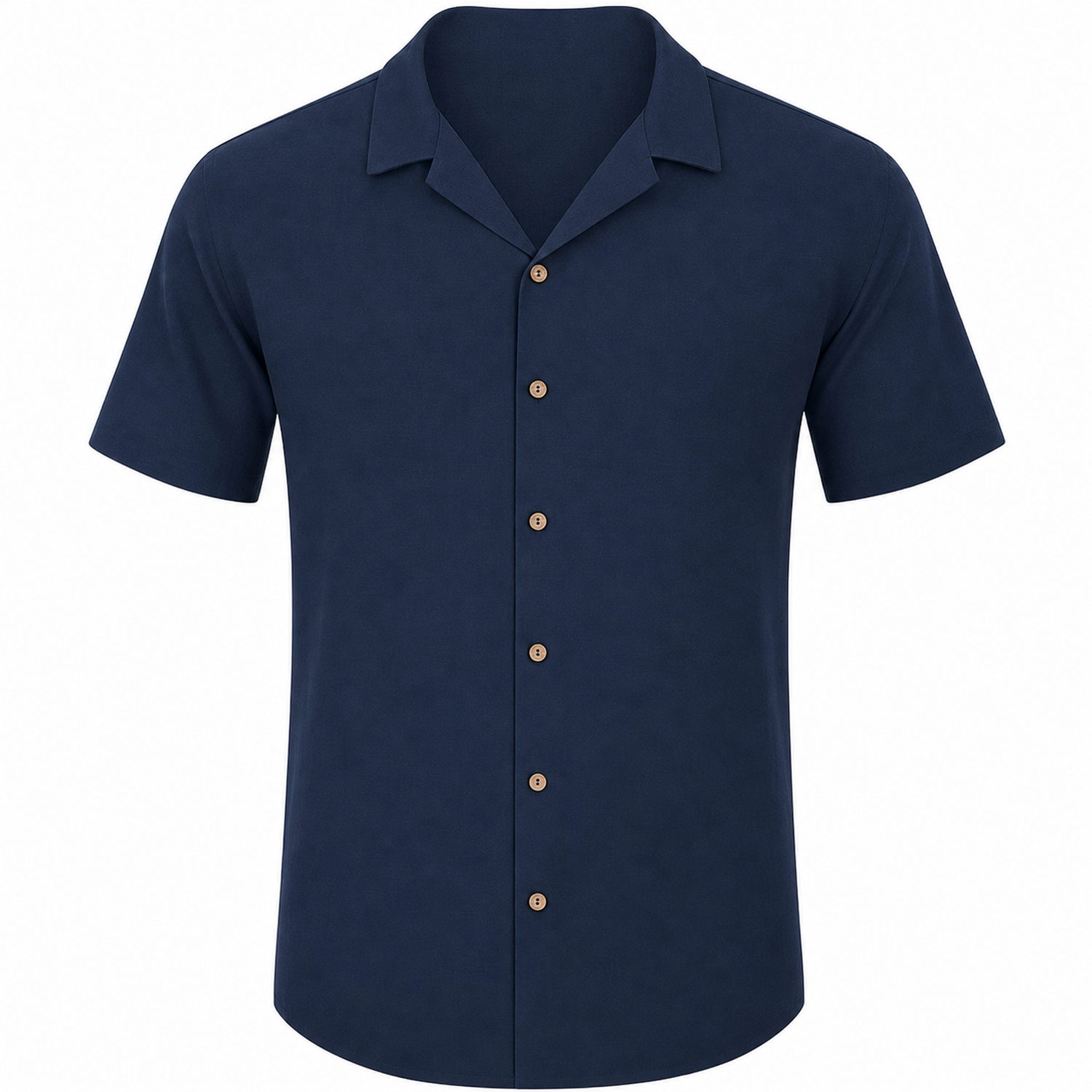 Men's Cotton-Linen Short Sleeve Cuban Collar Shirt