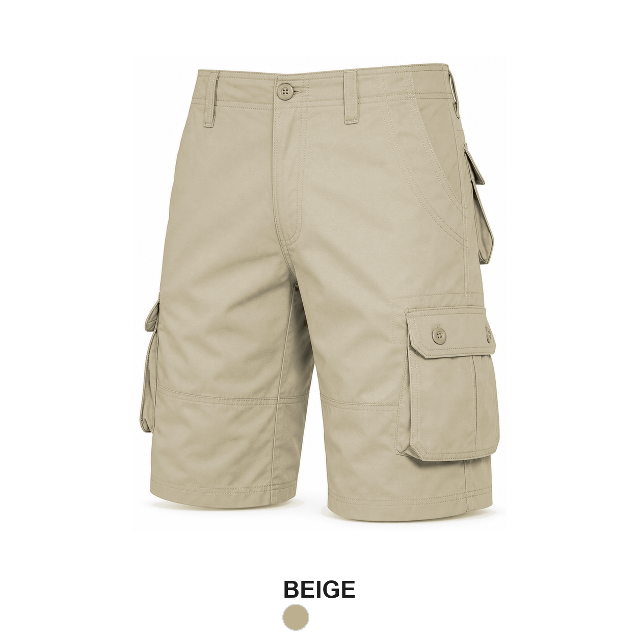Pack & Save Men's Button Flap Cargo Shorts, Multi-Pocket Belt Loop Utility Shorts