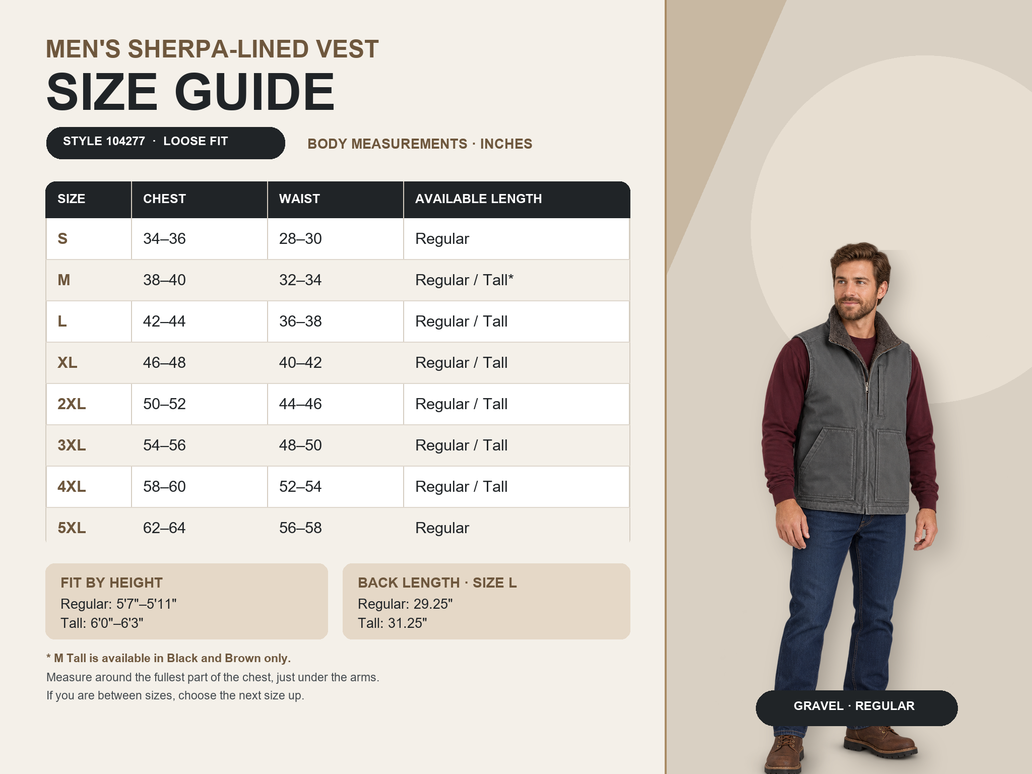 Men's Washed Duck Sherpa-Lined Mock-Neck Vest