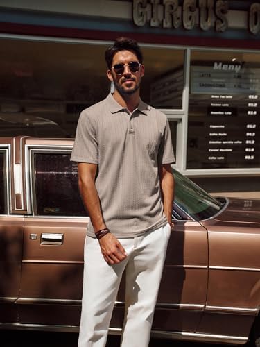 Men's textured stretch polo product image 2
