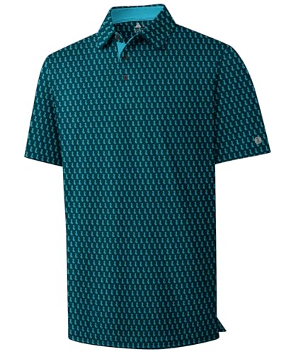 Men's printed moisture-wicking golf polo shirt