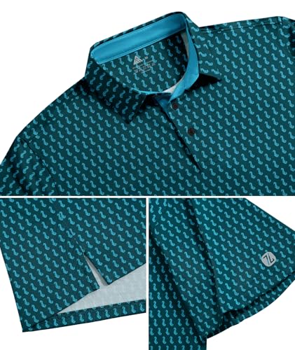 Printed golf polo lifestyle view