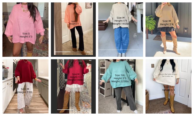 Ebifin【Oversized】Womens Sweaters Mock Neck Batwing Long Sleeve Fall Trendy Ribbed Knit Casual Tunic Sweater