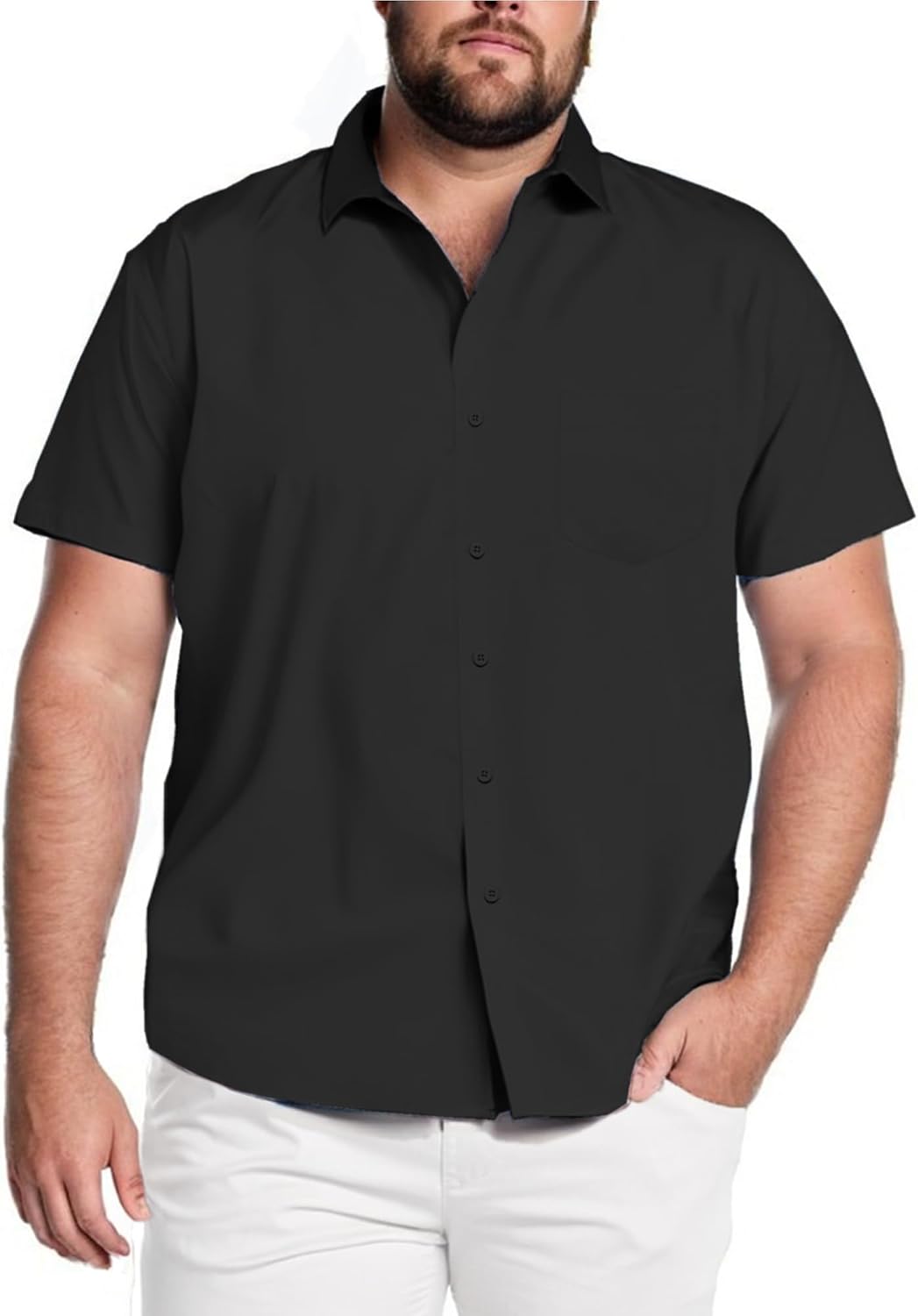  Big & Tall Shirts for Men Short Sleeve Button Down Casual Dress Shirts