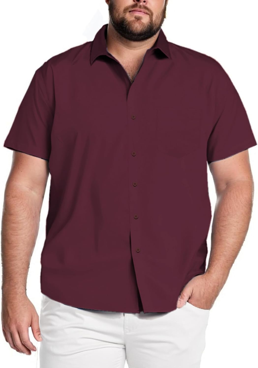  Big & Tall Shirts for Men Short Sleeve Button Down Casual Dress Shirts