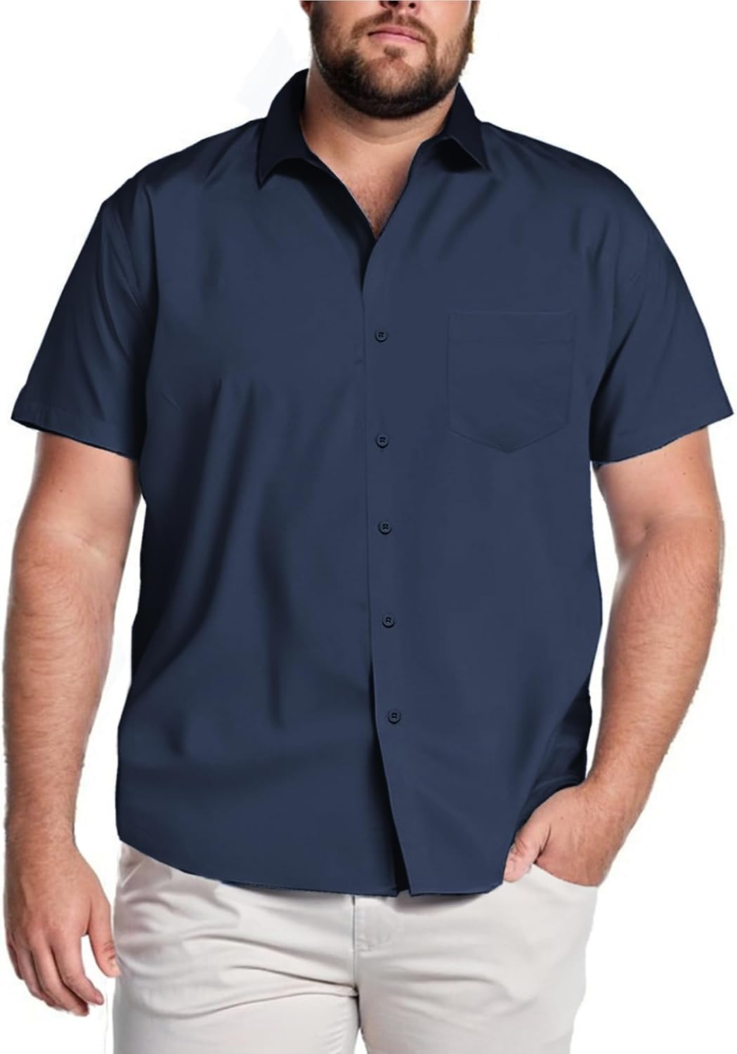  Big & Tall Shirts for Men Short Sleeve Button Down Casual Dress Shirts