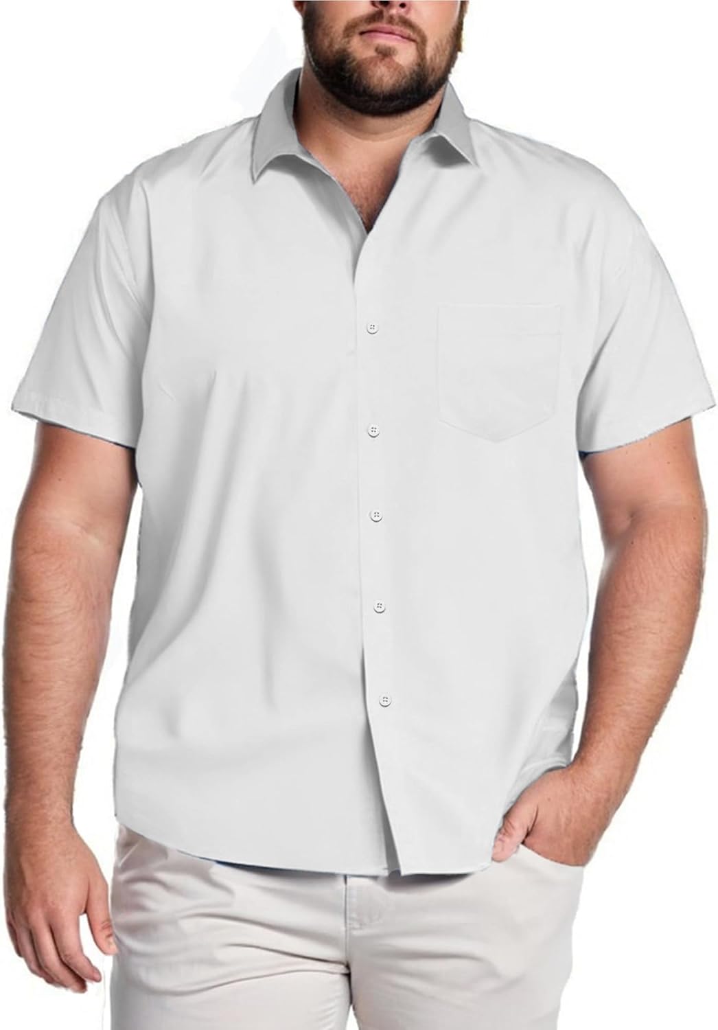  Big & Tall Shirts for Men Short Sleeve Button Down Casual Dress Shirts