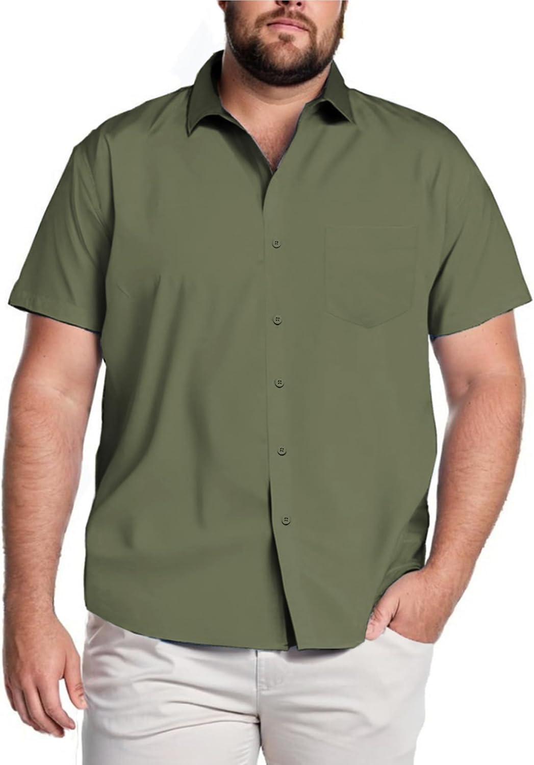  Big & Tall Shirts for Men Short Sleeve Button Down Casual Dress Shirts