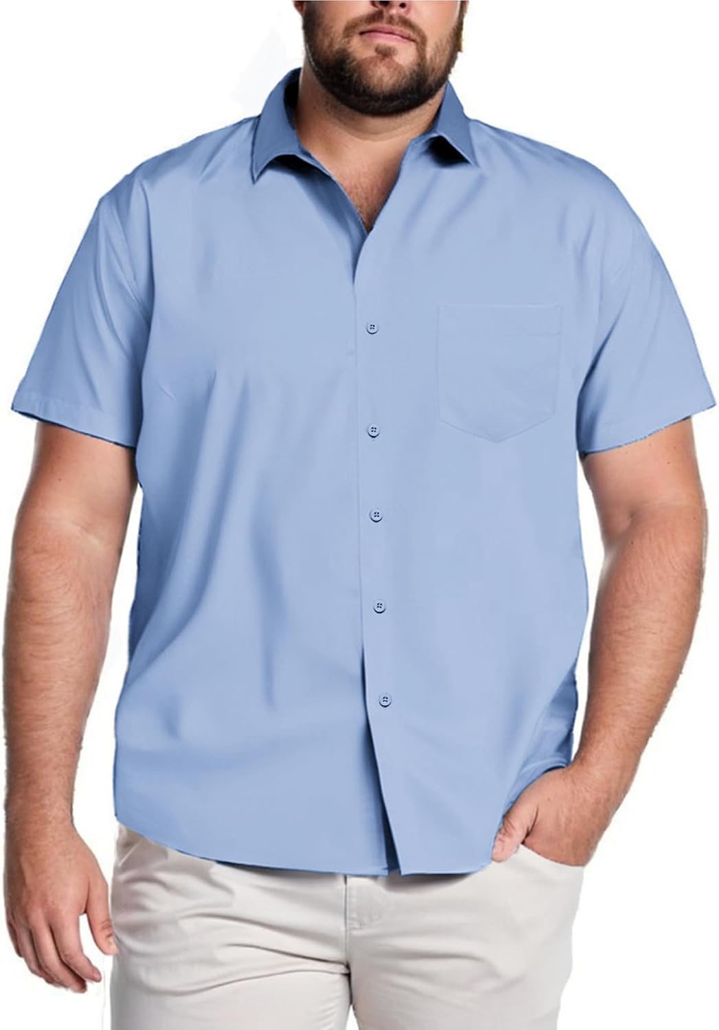  Big & Tall Shirts for Men Short Sleeve Button Down Casual Dress Shirts