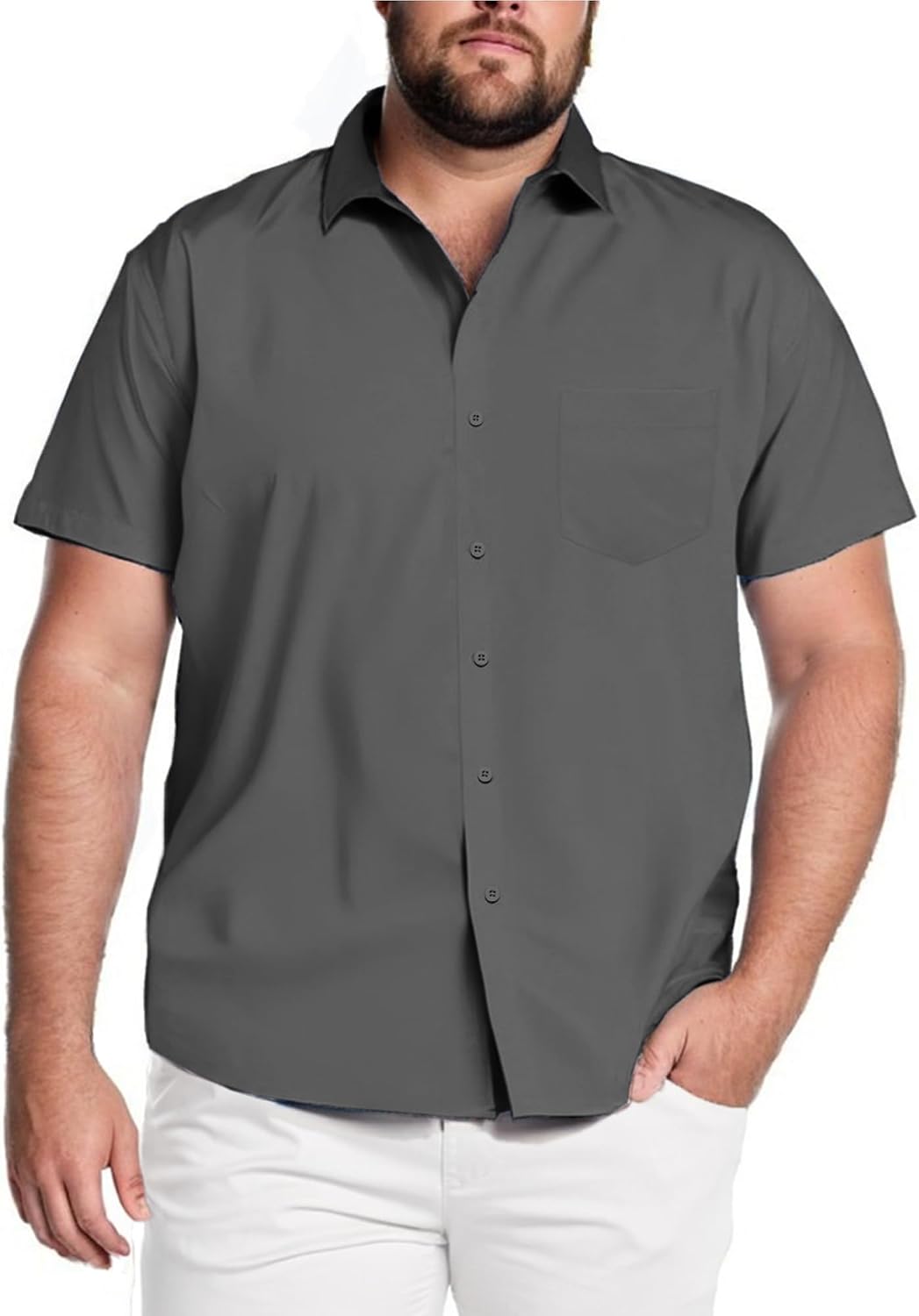  Big & Tall Shirts for Men Short Sleeve Button Down Casual Dress Shirts