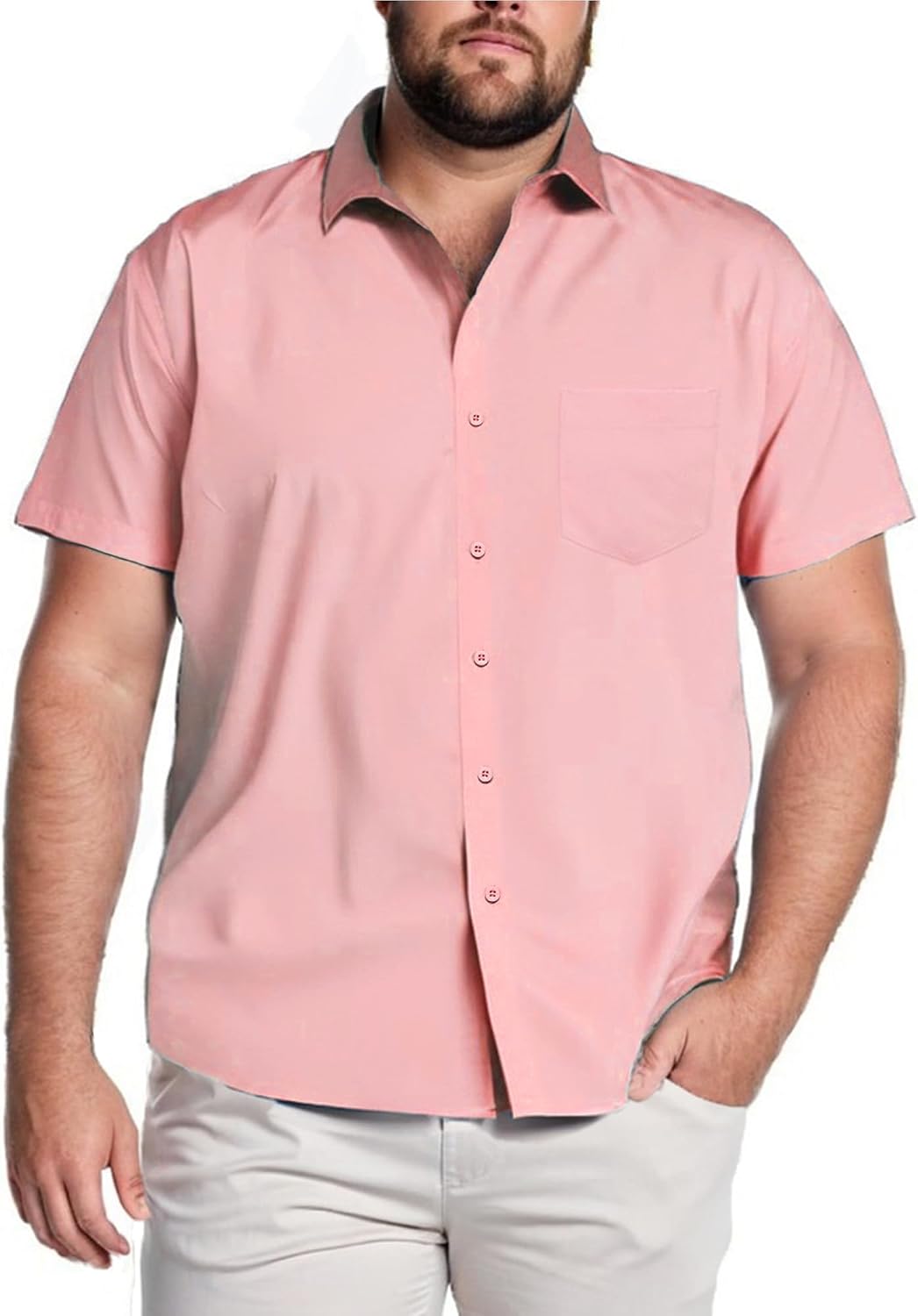  Big & Tall Shirts for Men Short Sleeve Button Down Casual Dress Shirts