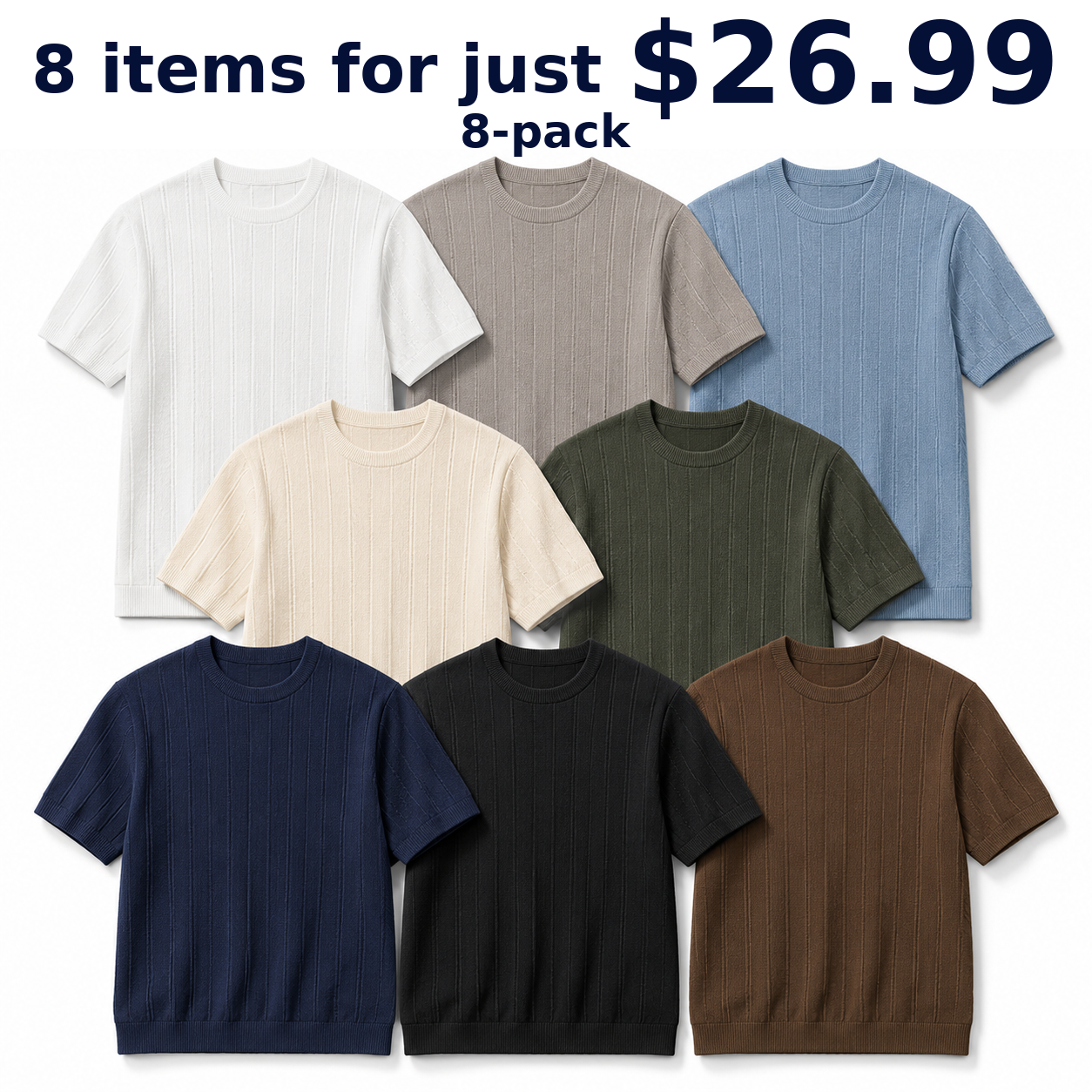Men's T-Shirts Casual Short Sleeve Crewneck Knit Tee Shirts