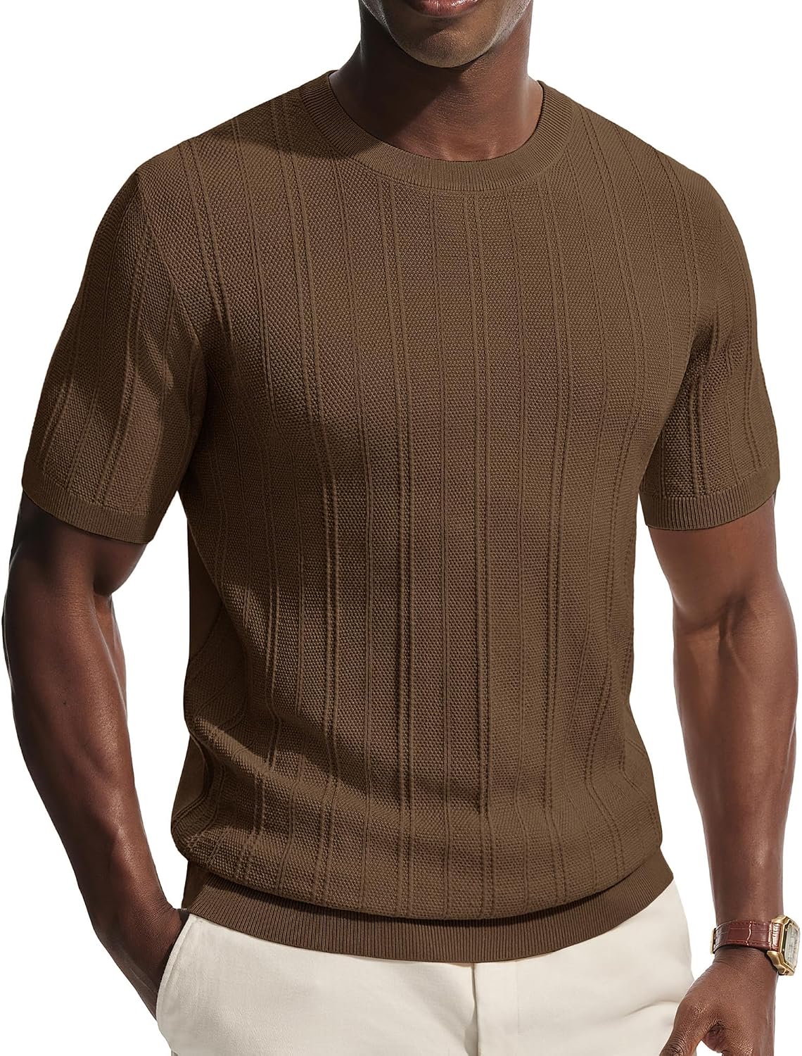 Men's T-Shirts Casual Short Sleeve Crewneck Knit Tee Shirts