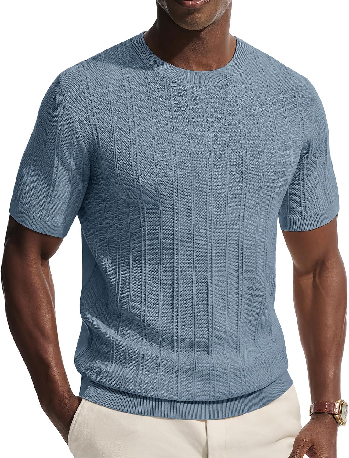 Men's T-Shirts Casual Short Sleeve Crewneck Knit Tee Shirts