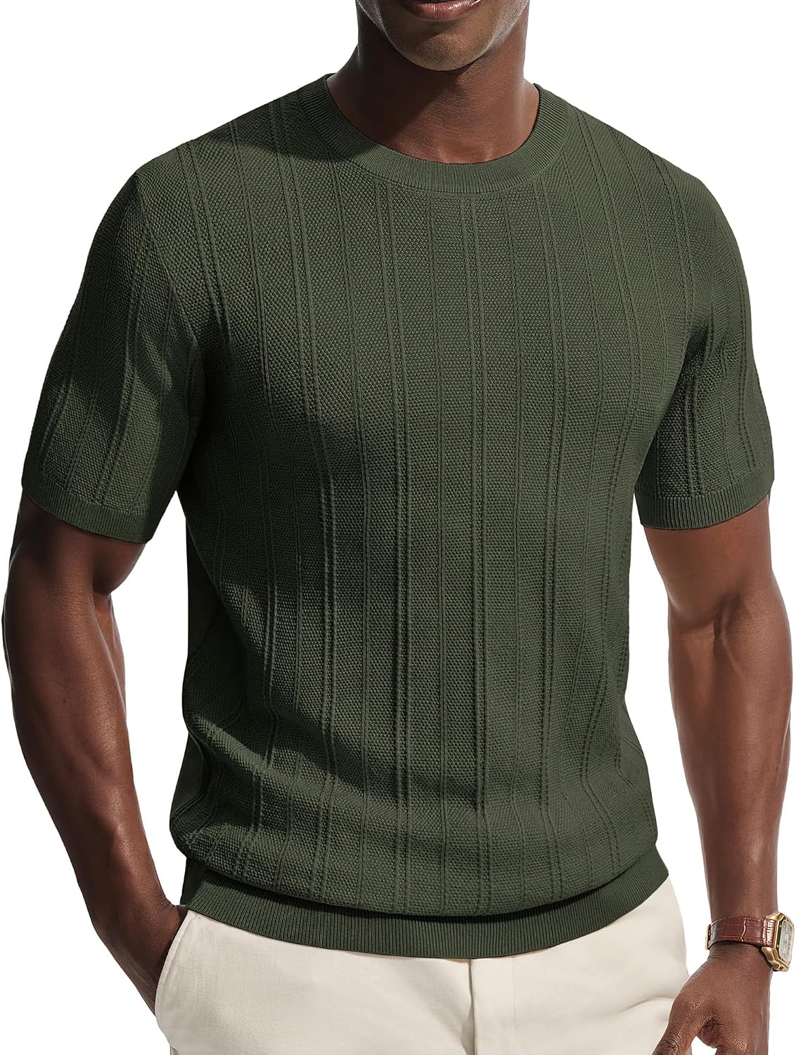 Men's T-Shirts Casual Short Sleeve Crewneck Knit Tee Shirts