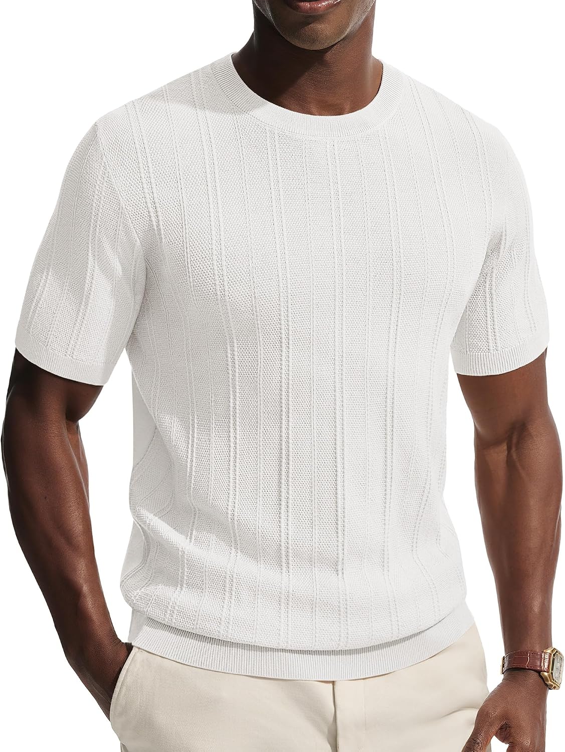 Men's T-Shirts Casual Short Sleeve Crewneck Knit Tee Shirts