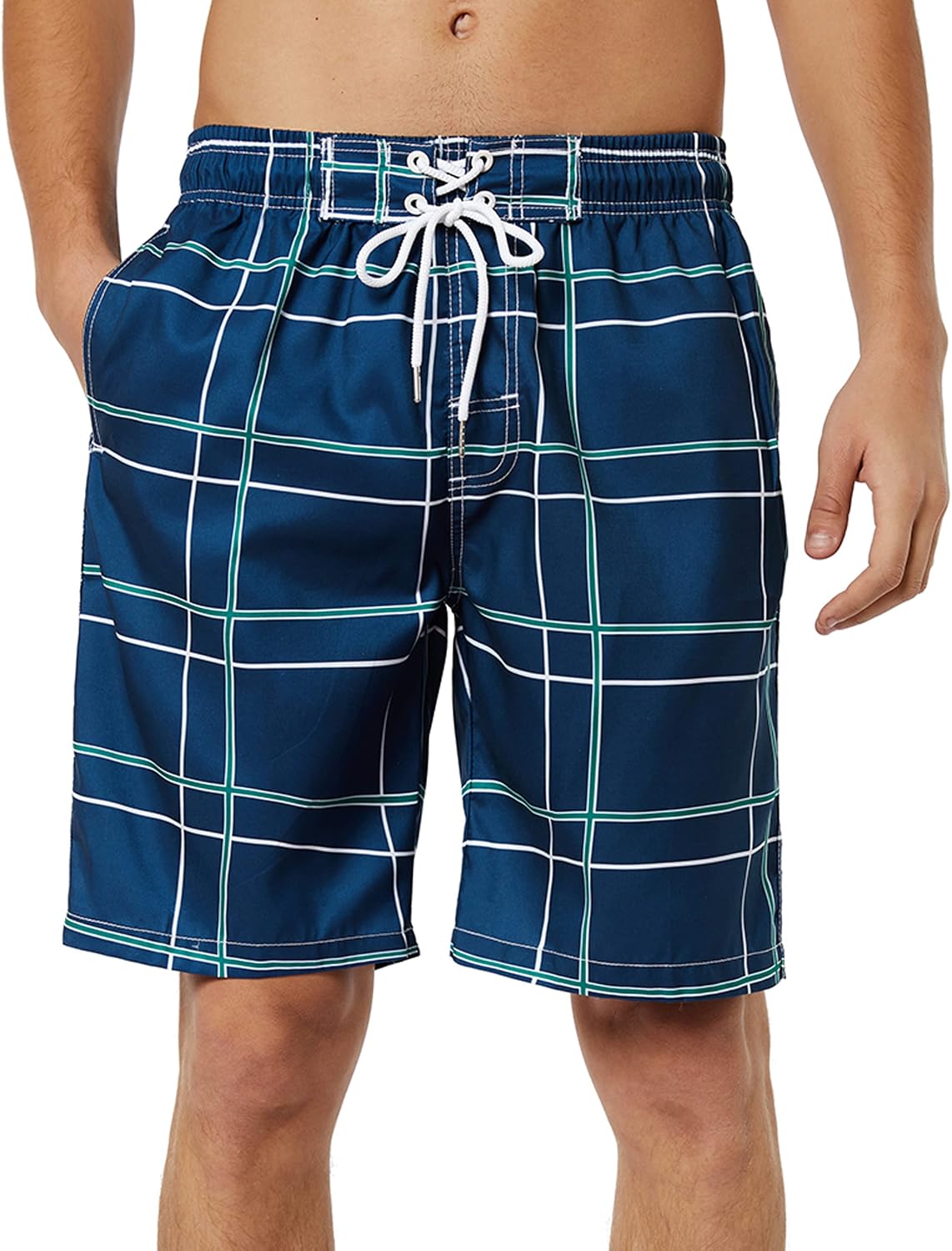 Mens Swim Trunks Long, Quick Dry Boardshorts, 9 Inches Inseam Bathing Suits with Mesh Lining