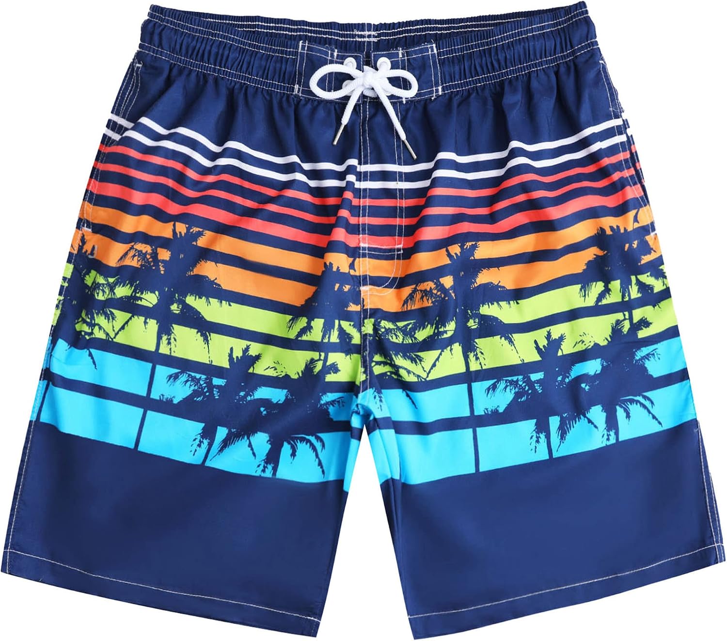 Mens Swim Trunks Long, Quick Dry Boardshorts, 9 Inches Inseam Bathing Suits with Mesh Lining