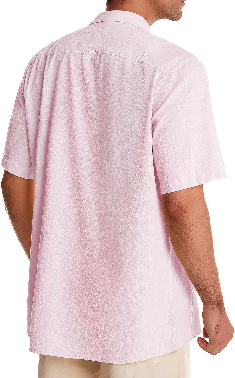 Men's breathable cotton-linen vacation shirt lifestyle view