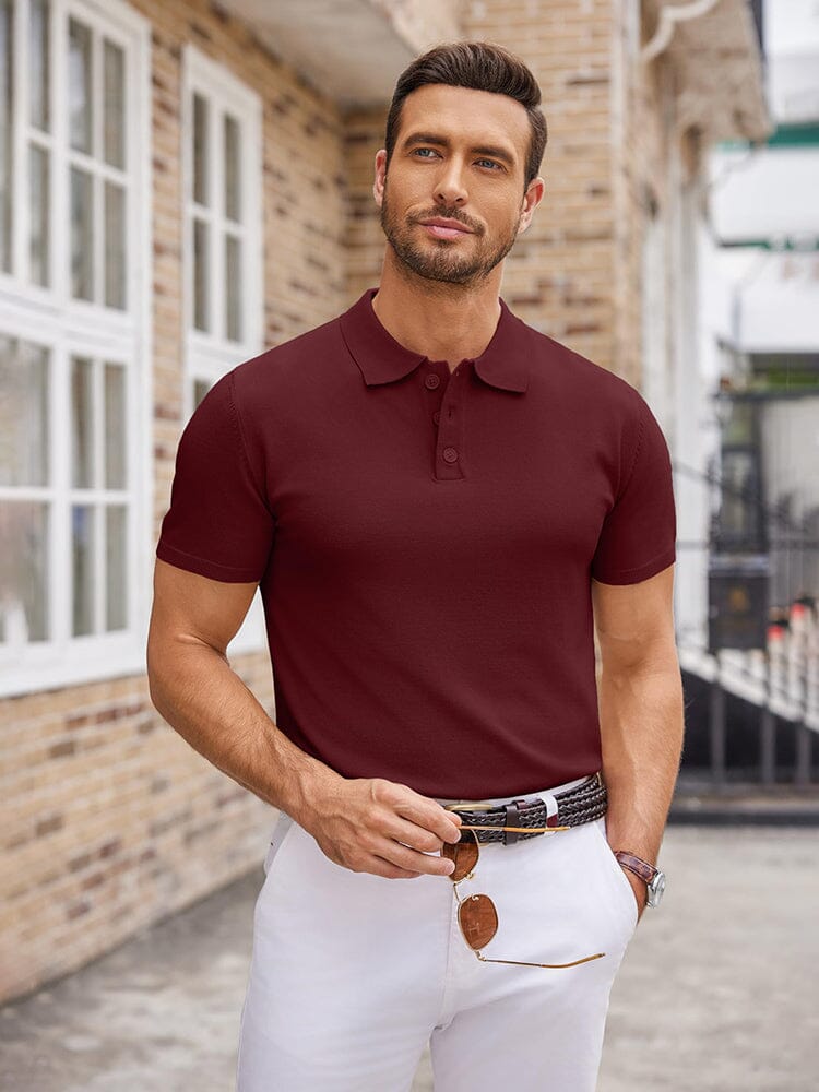 Wine red polo styling view