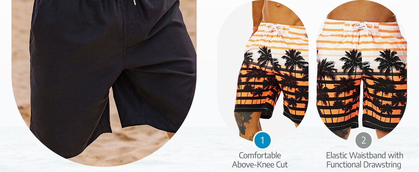 black mens swim trunks palm trees mens bathing suit