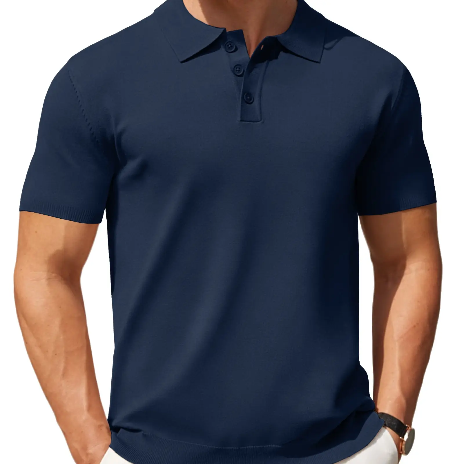 COOFANDY Men's Knit Polo Shirt - Casual Short Sleeve