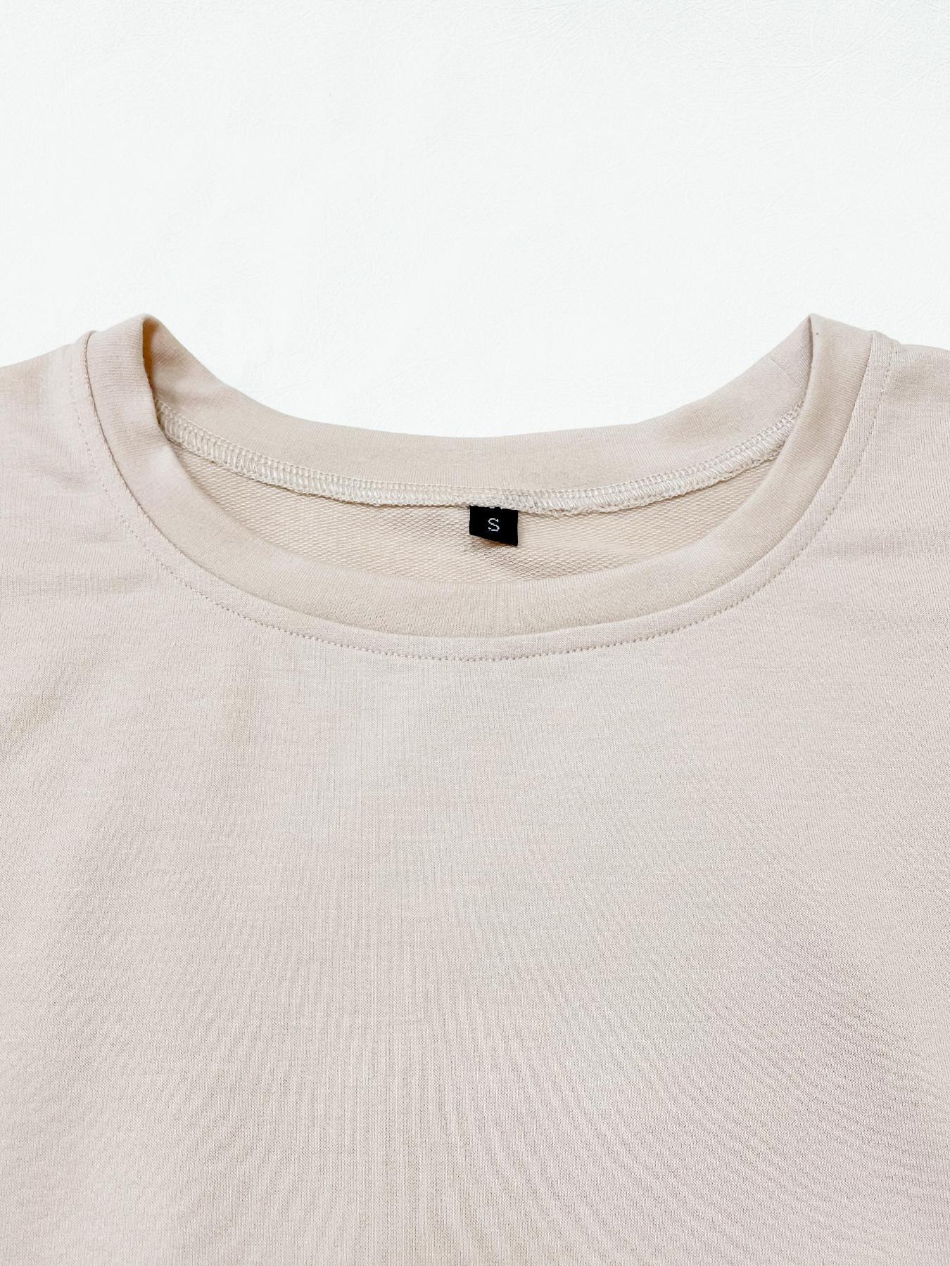 Women's Plain Pocket Batwing Sleeve Tee Dress, Casual Round Neck Roll Up Sleeve Dress for Summer, Fashion Women's Dress Loose