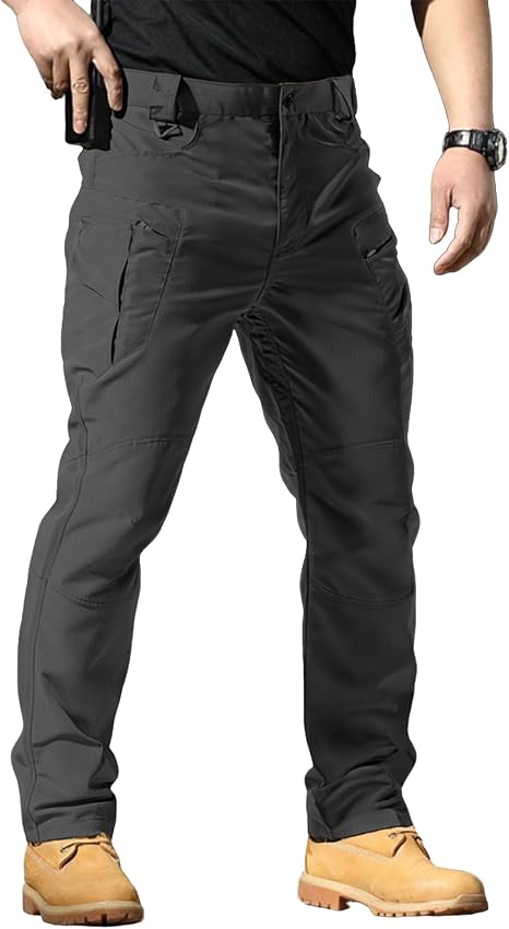 Charcoal gray tactical cargo pants