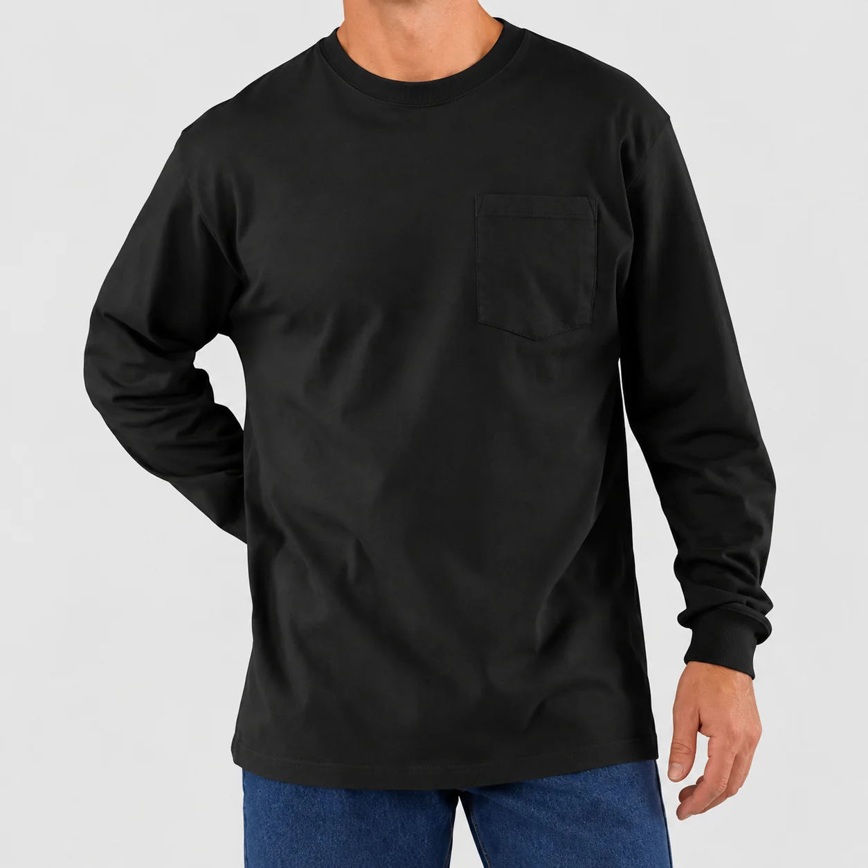 Men's Long-Sleeve Pocket T-Shirt Packs