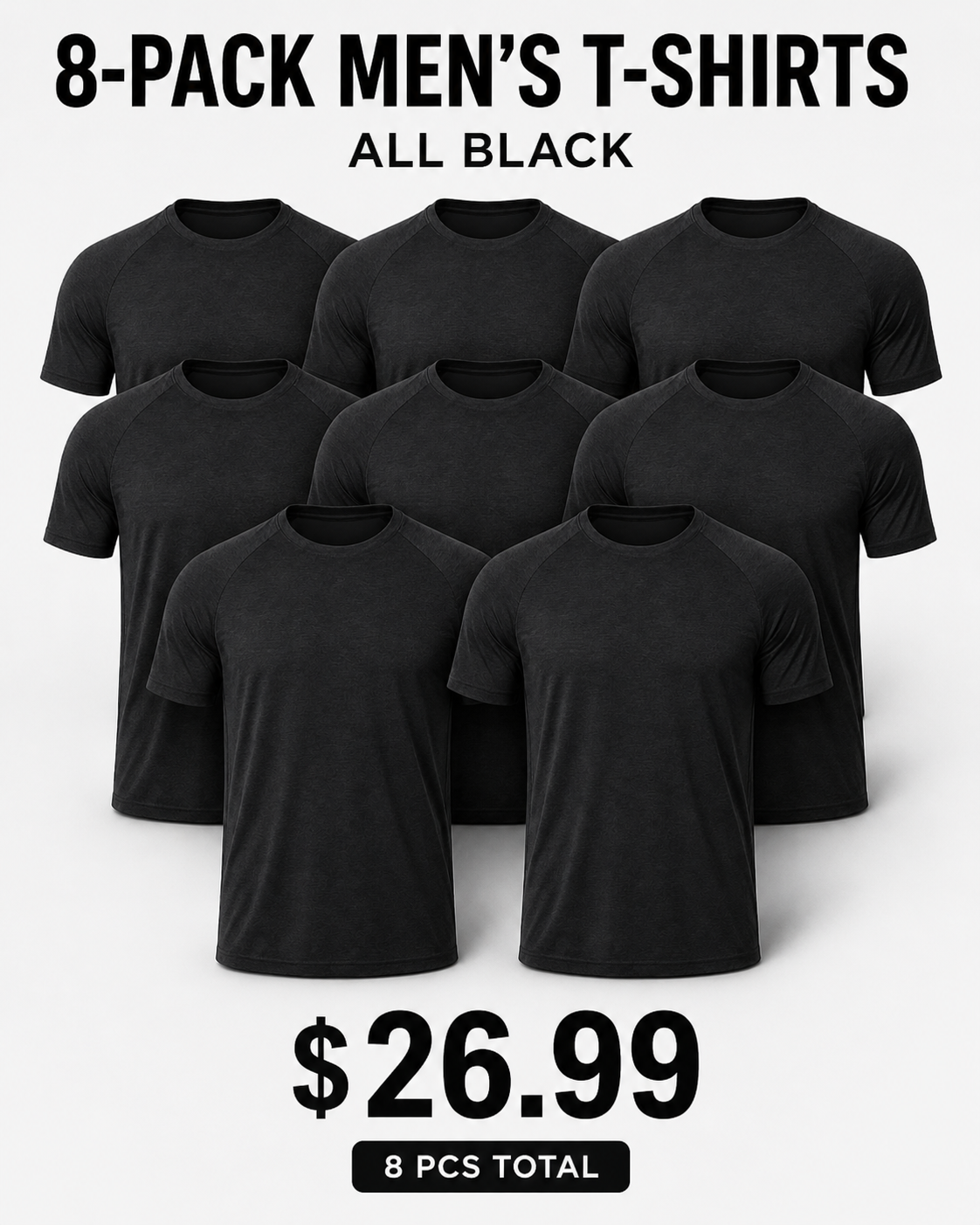 Men's Quick-Dry Athletic T-Shirt Classic 8-Pack