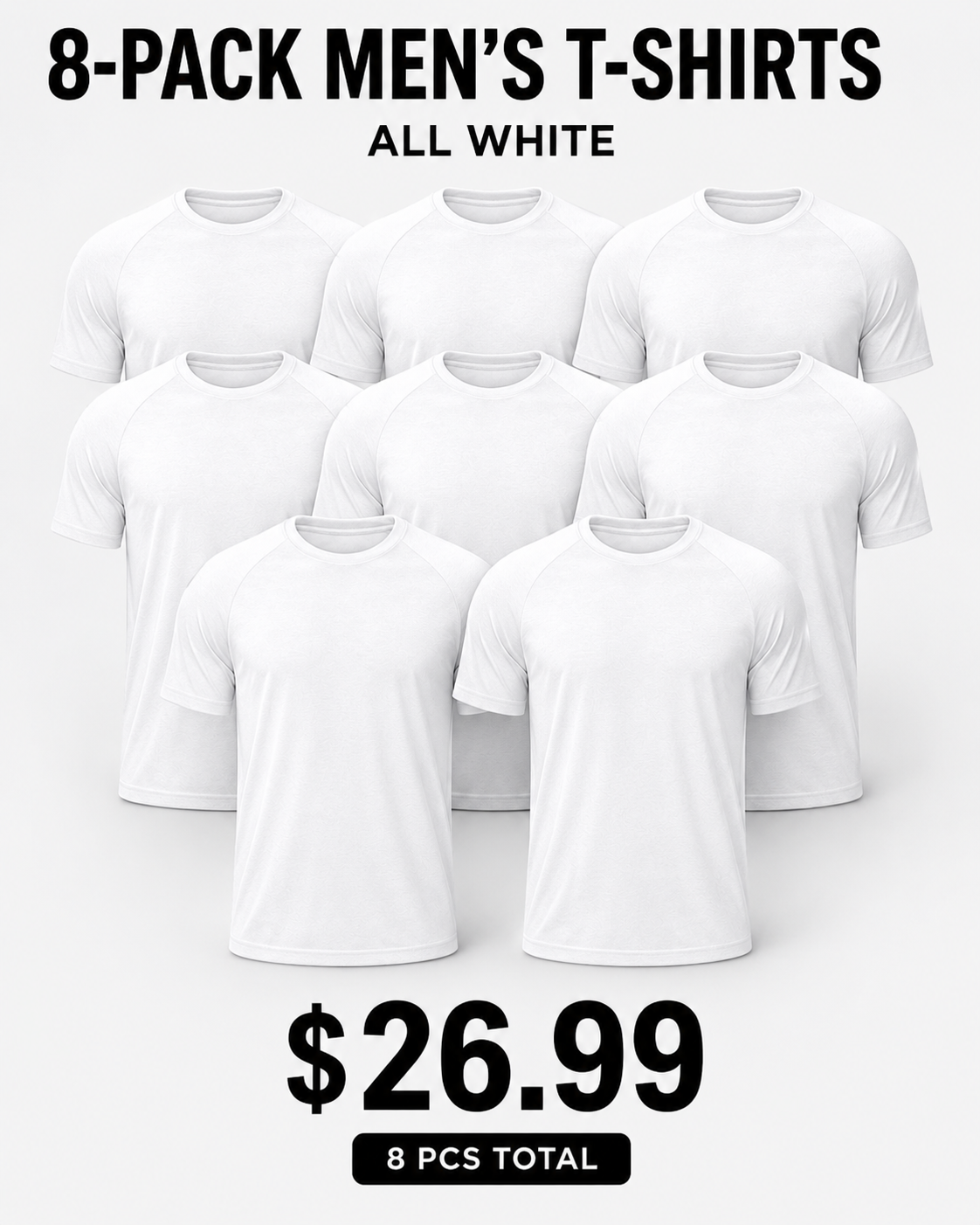 Men's Quick-Dry Athletic T-Shirt Classic 8-Pack