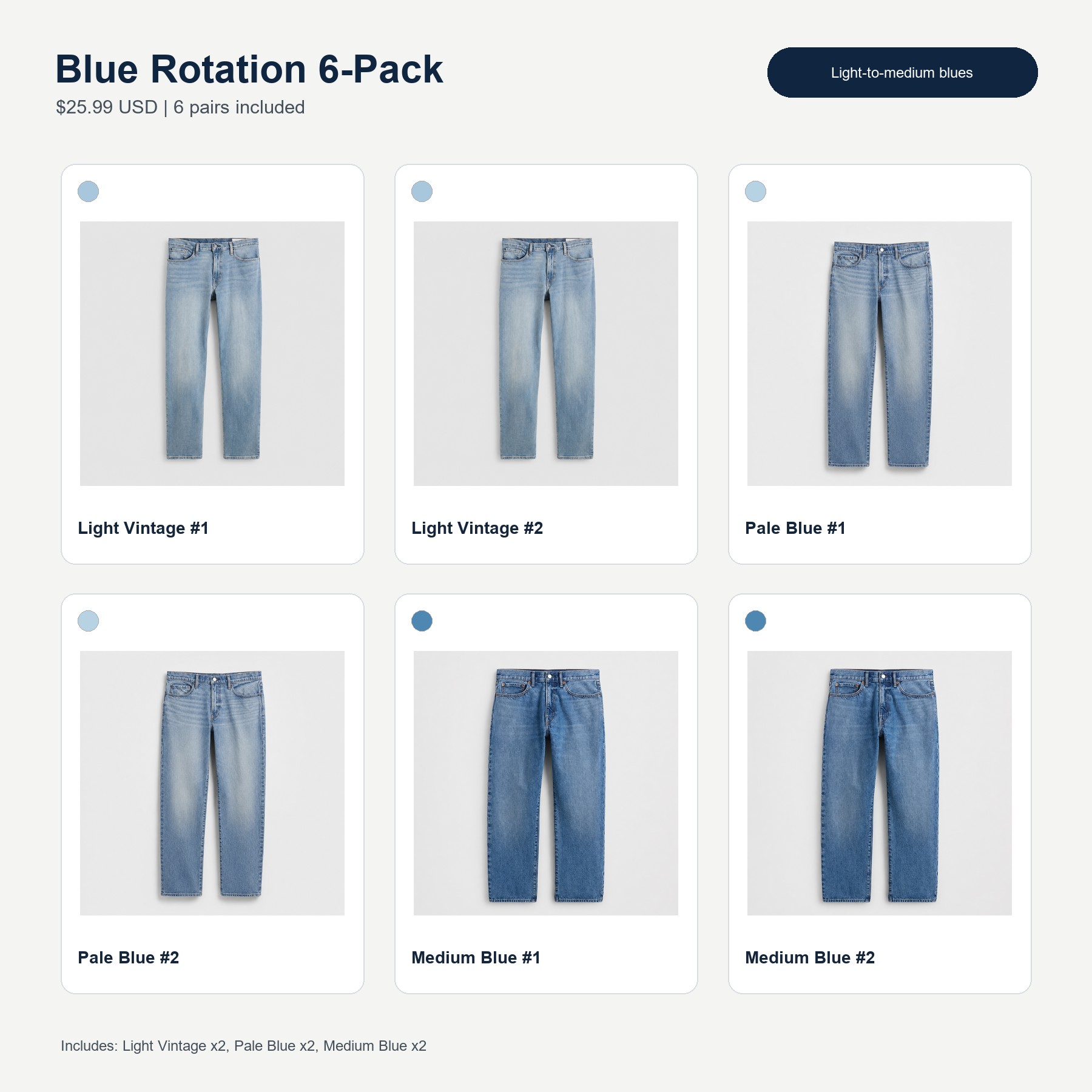 Blue Rotation 6-Pack denim jeans bundle