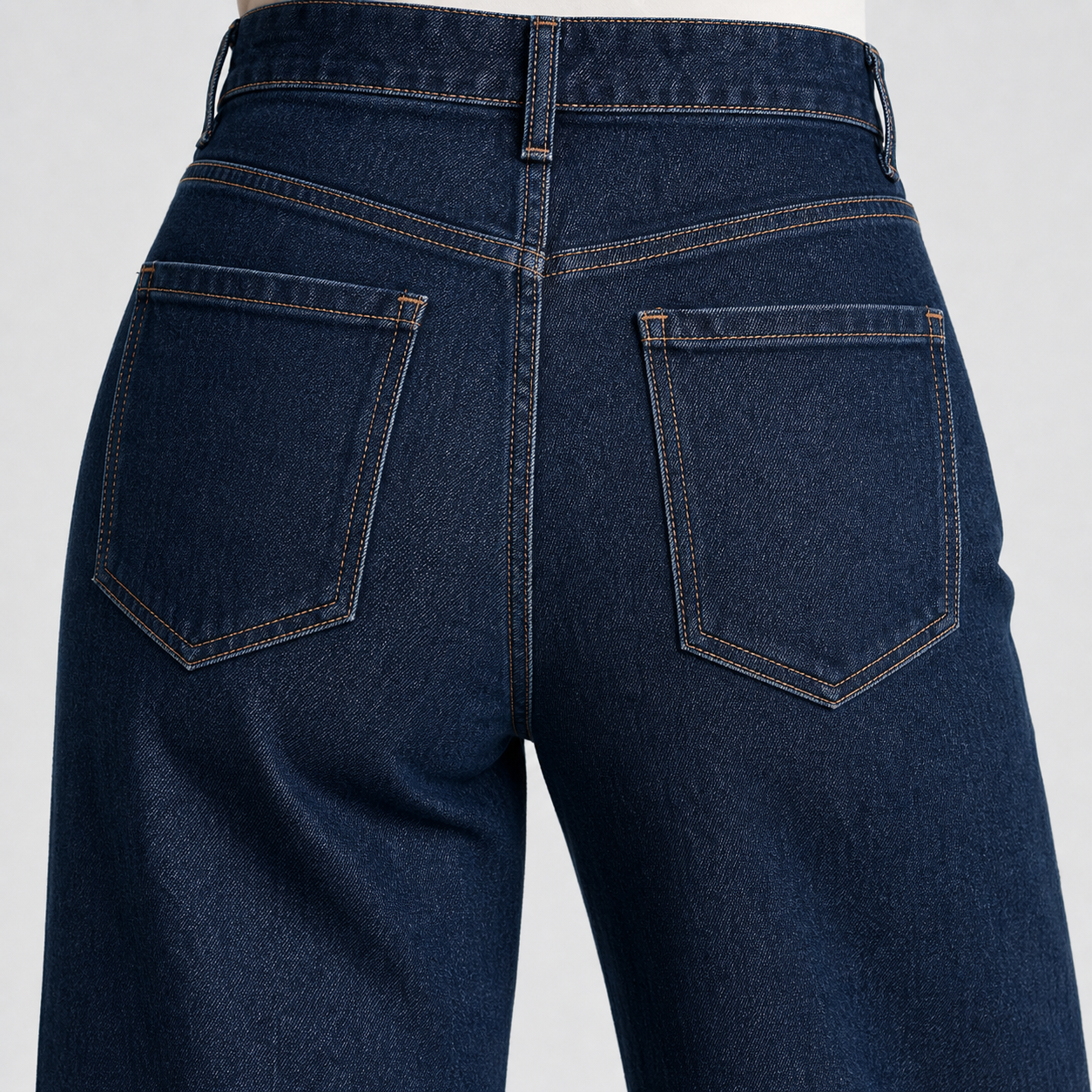 Back yoke patch pocket and contrast stitching detail