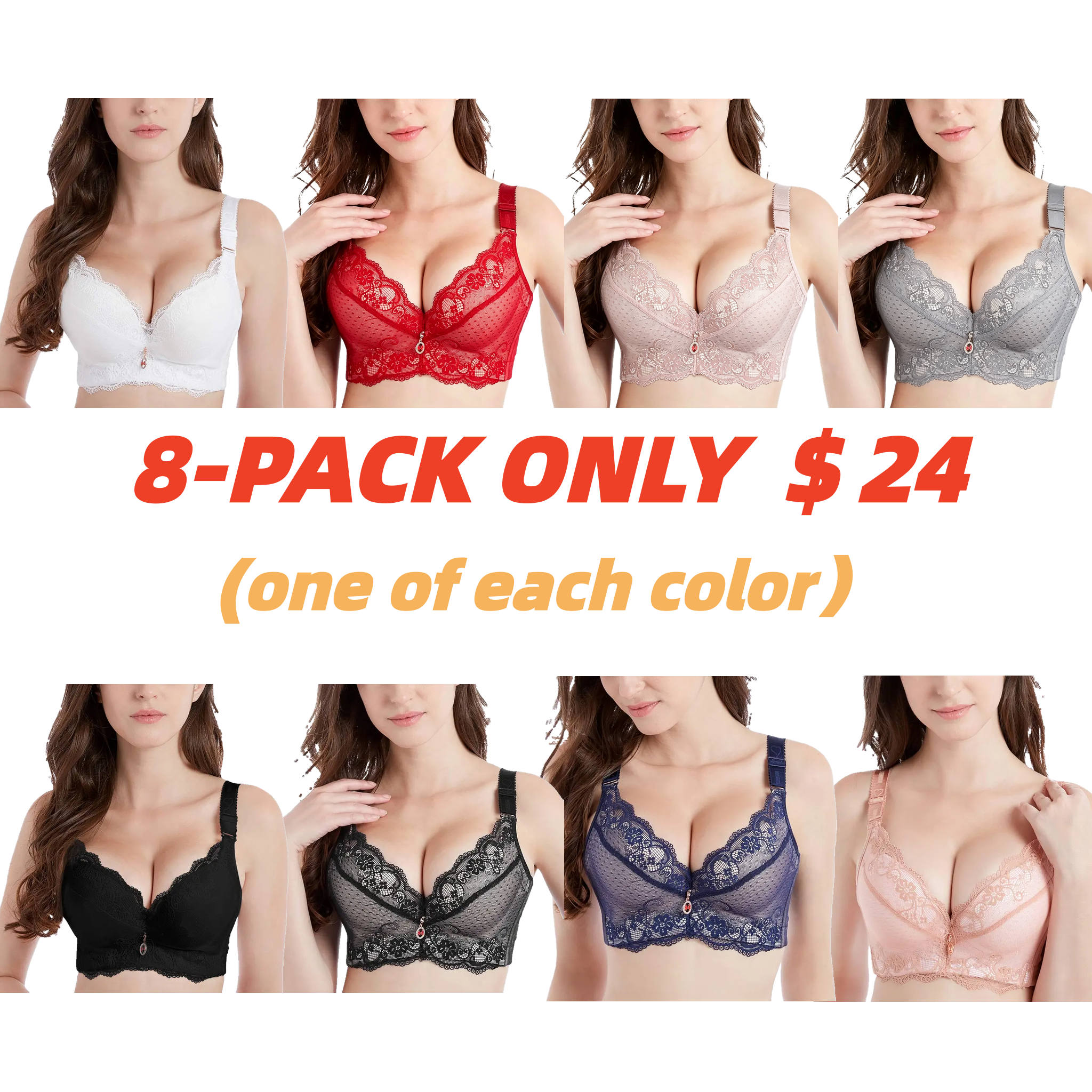 Padded Push Up Lace Bras for Women Underwire Bras Comfort Floral