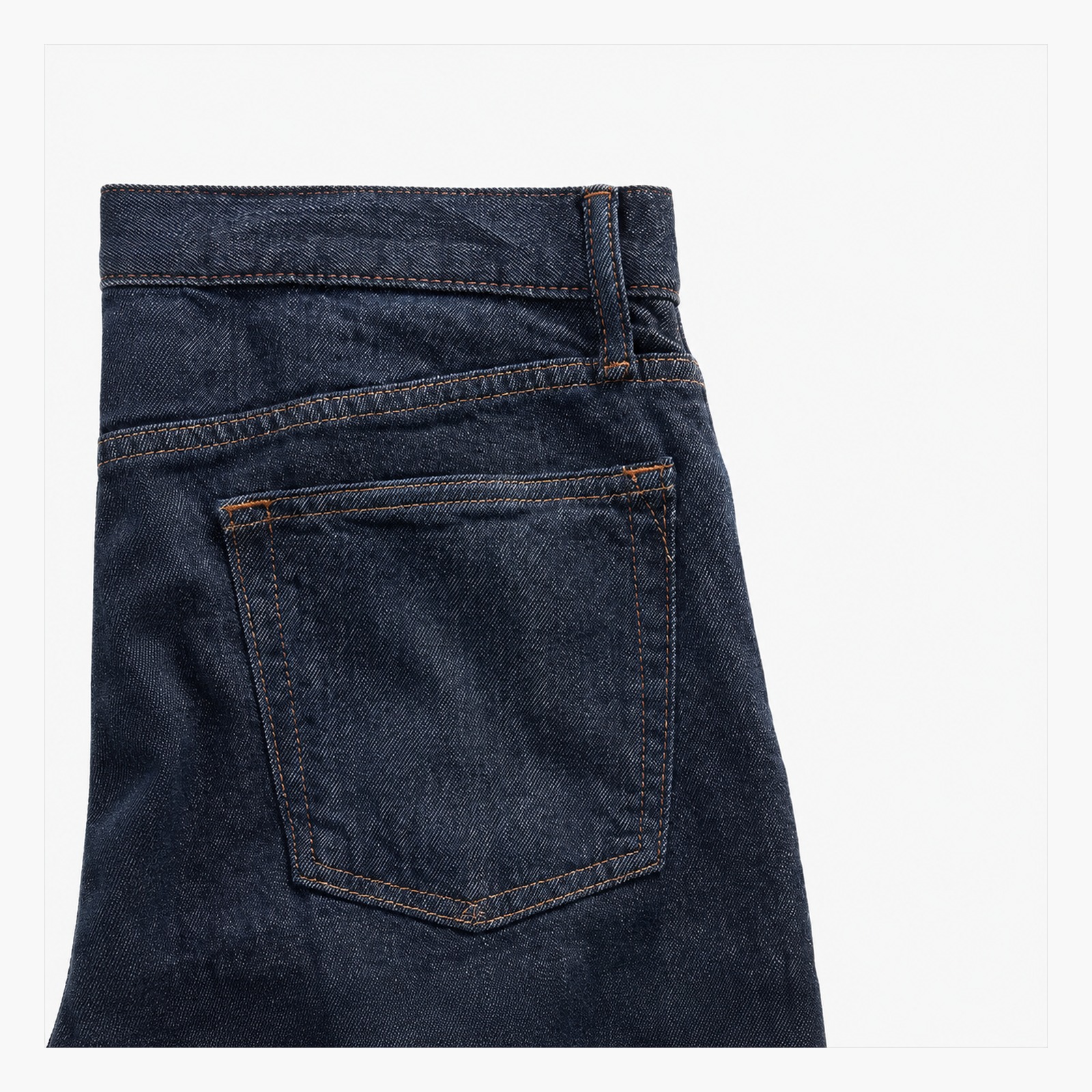 Straight denim jeans back pocket detail