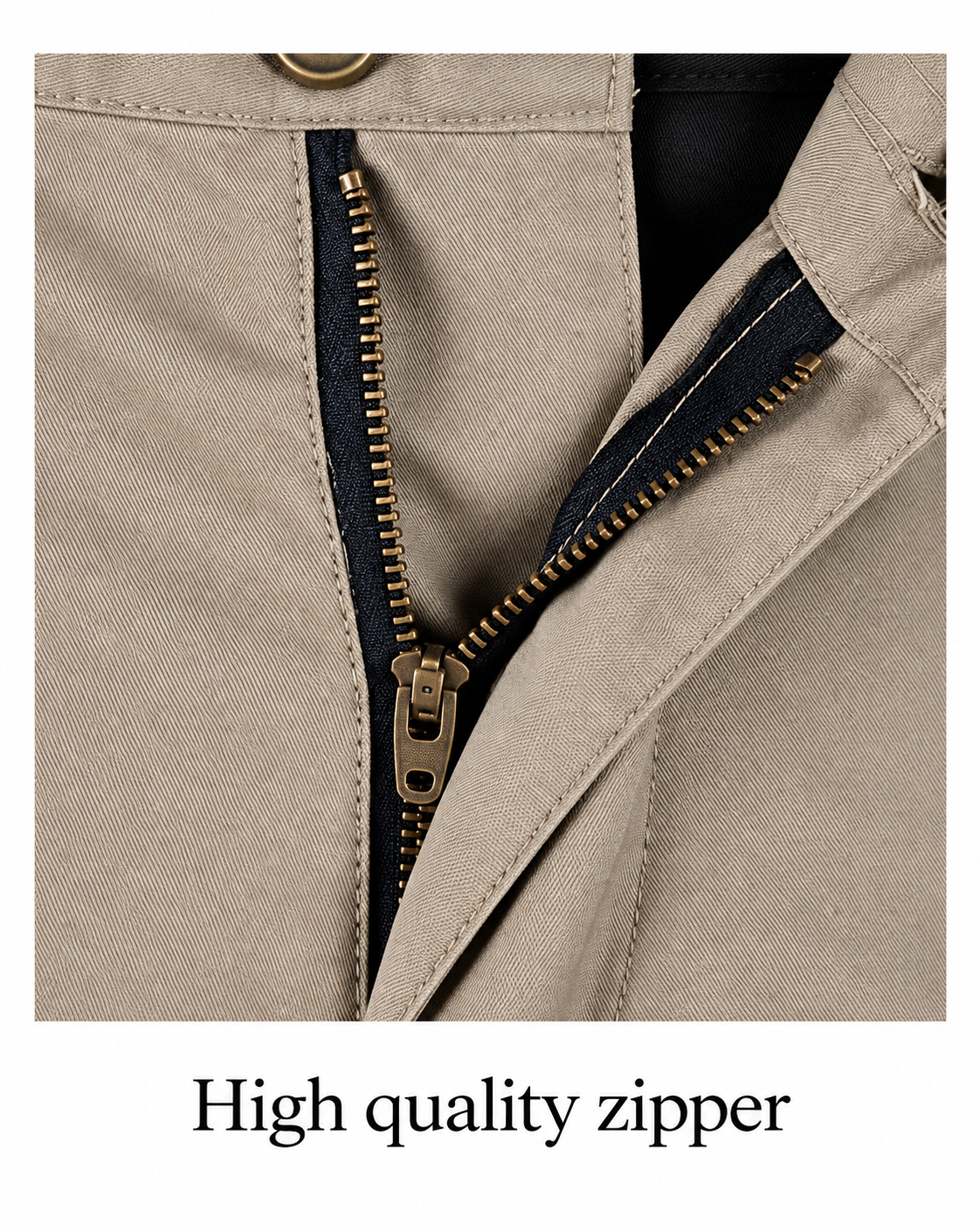 Metal zipper detail