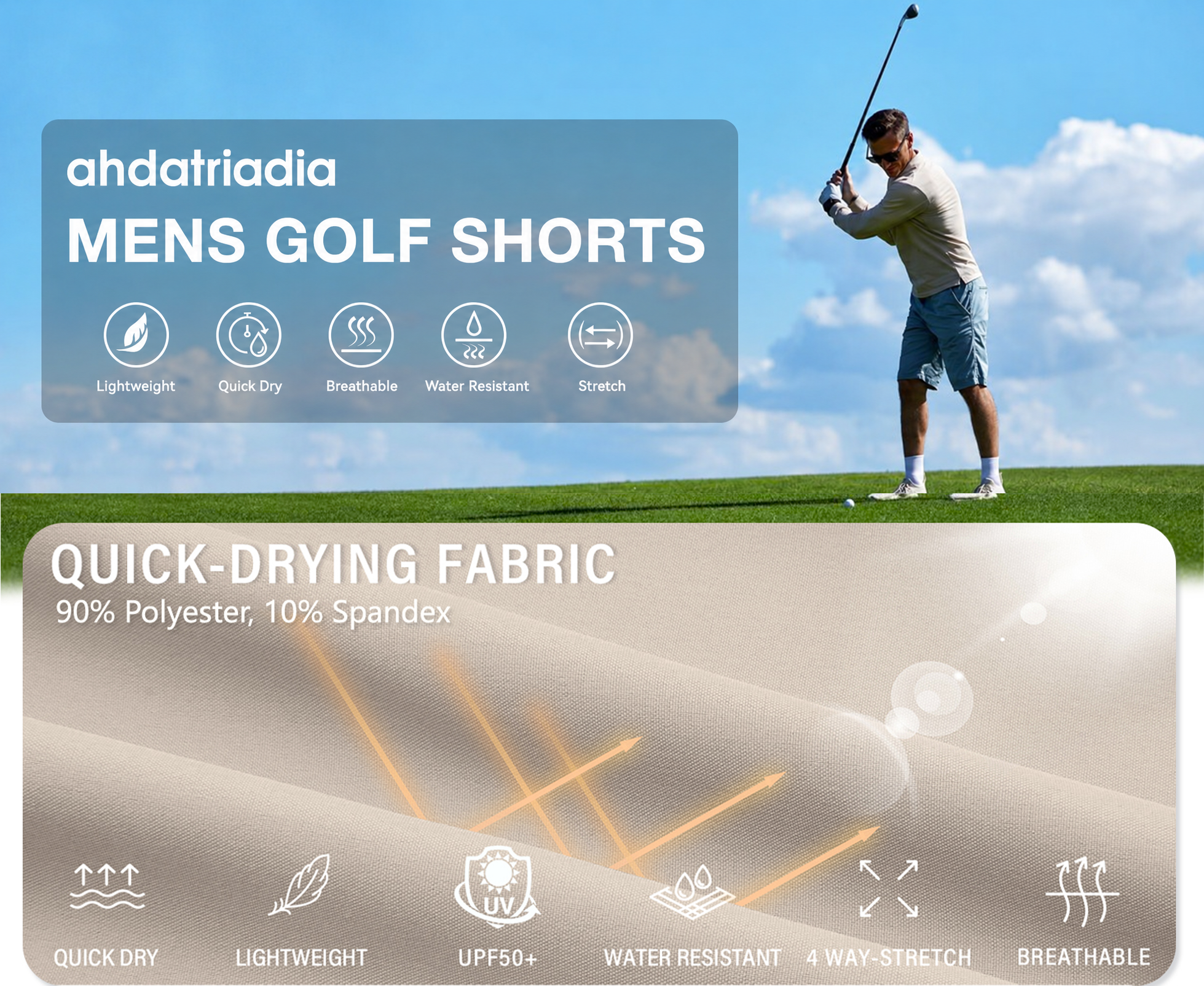 mens golf shorts dress  shorts khaki shorts hybrid shorts