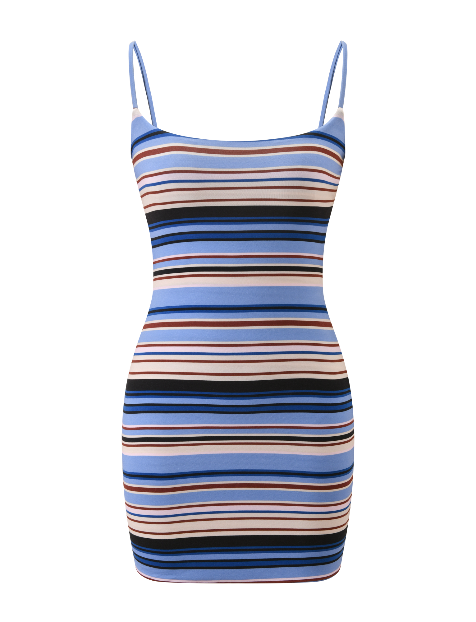 Blue stripe bodycon mini dress product front