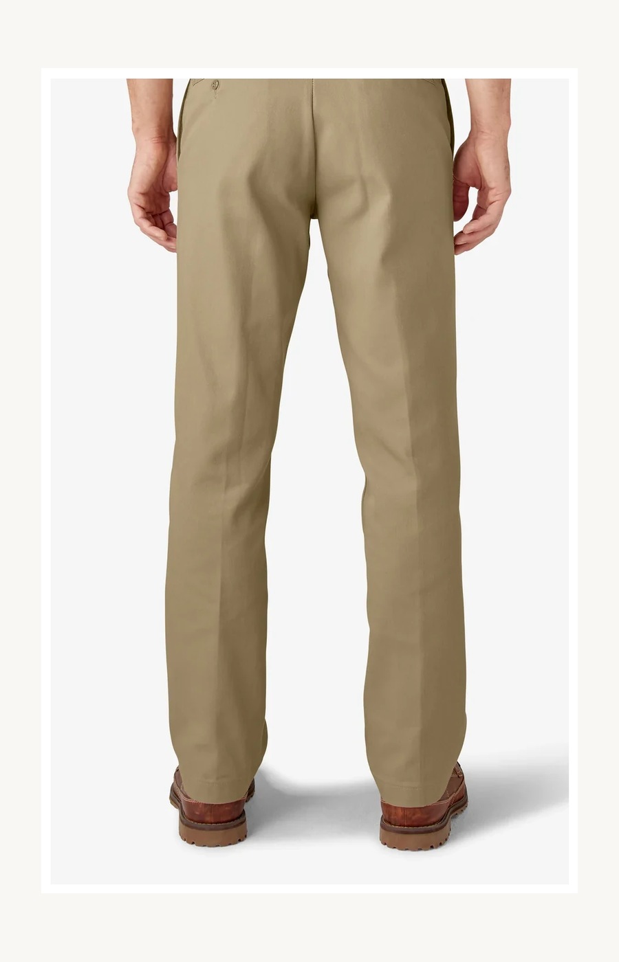 Back view of straight-leg work pants