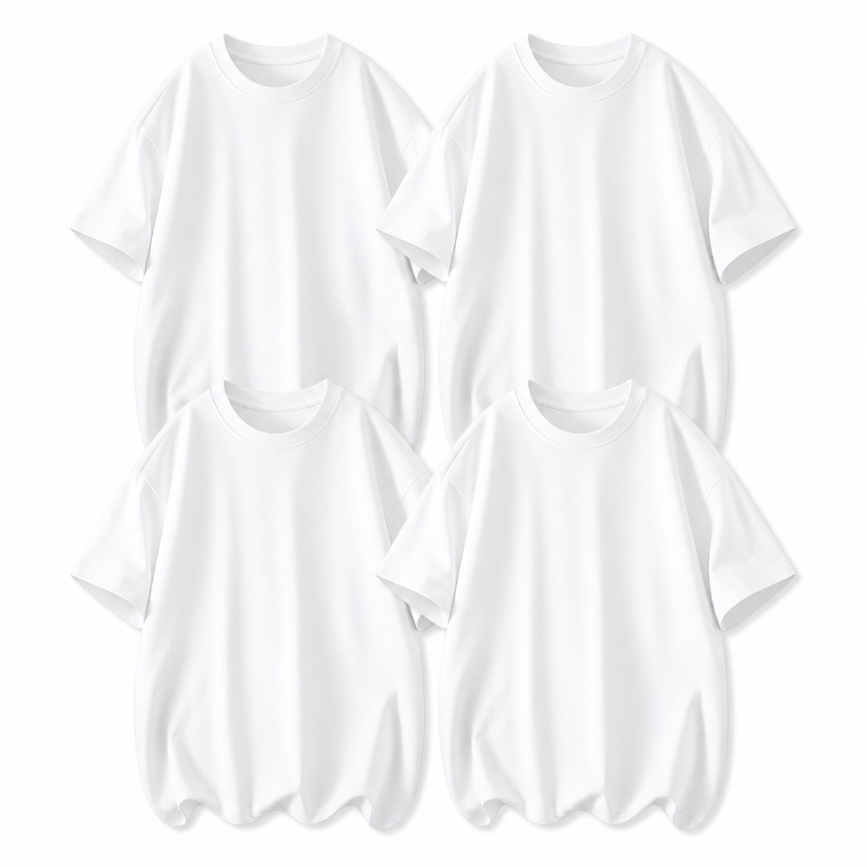 White 4-Pack men's crew neck T-shirts