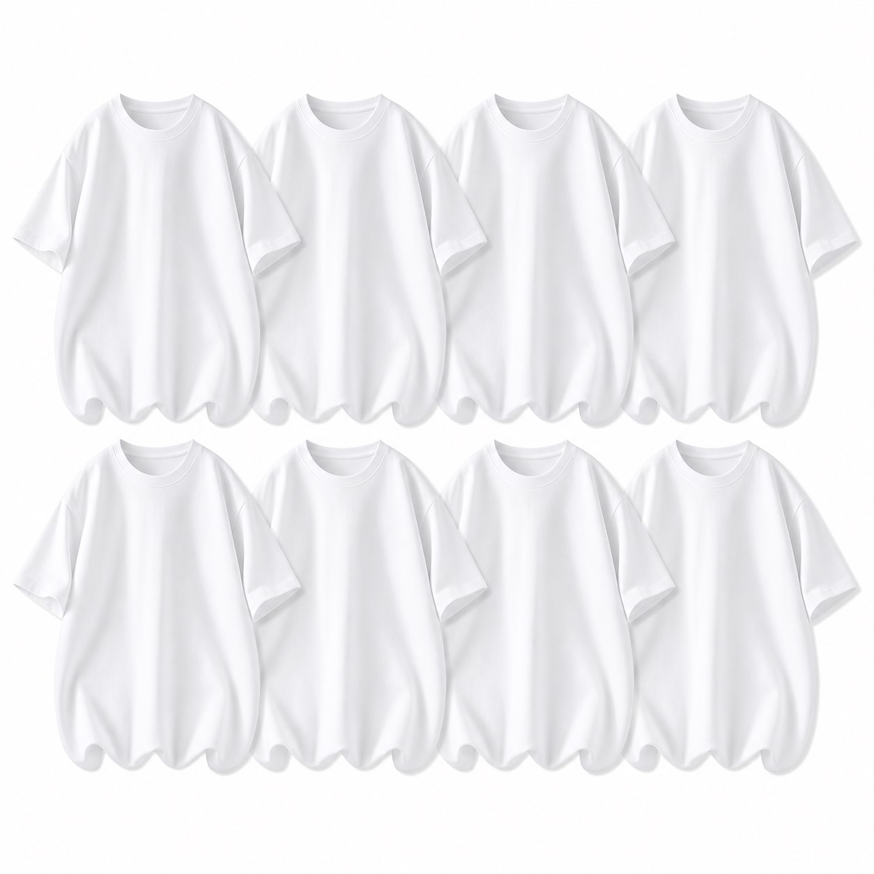 White 8-Pack men's crew neck T-shirts