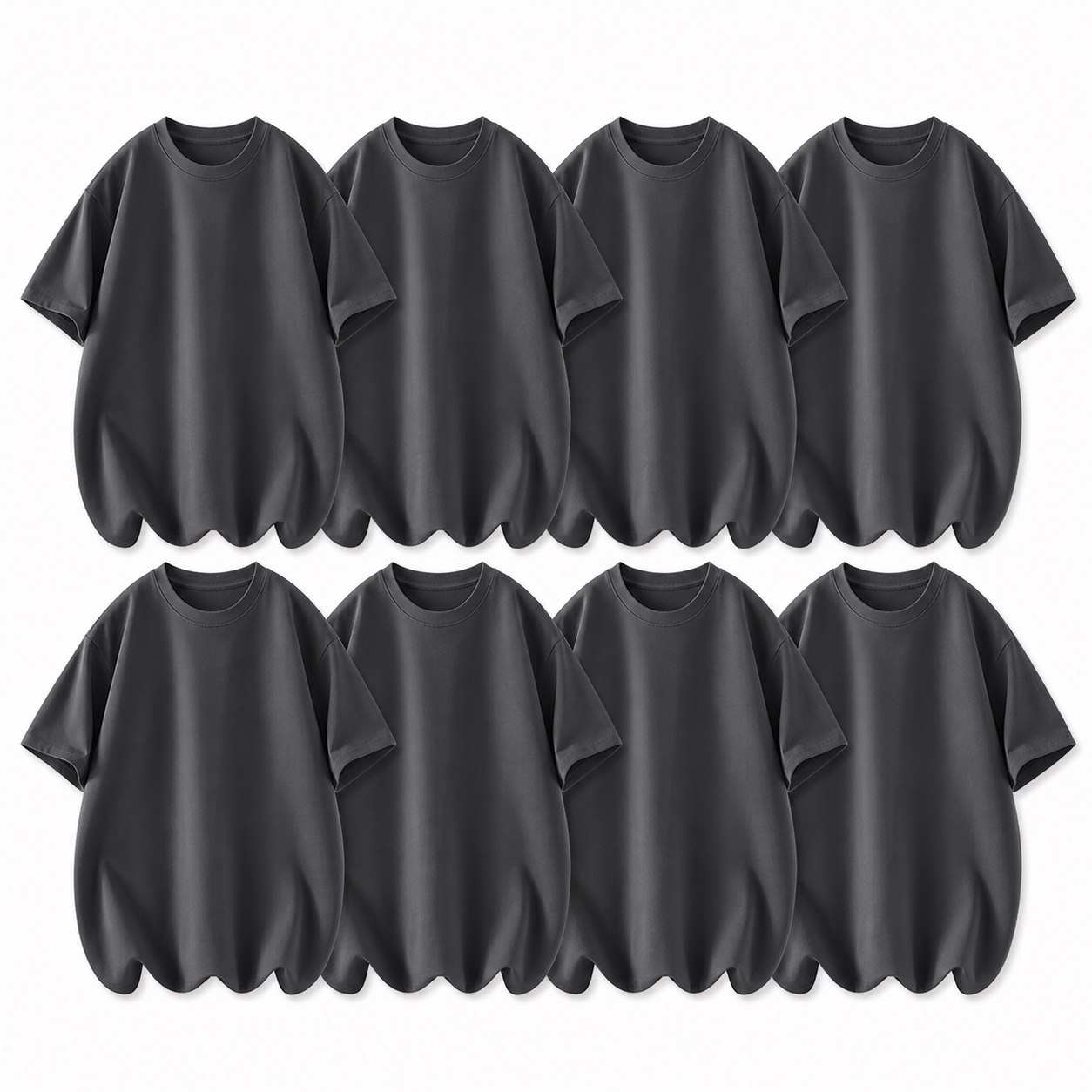 Dark Gray 8-Pack men's crew neck T-shirts