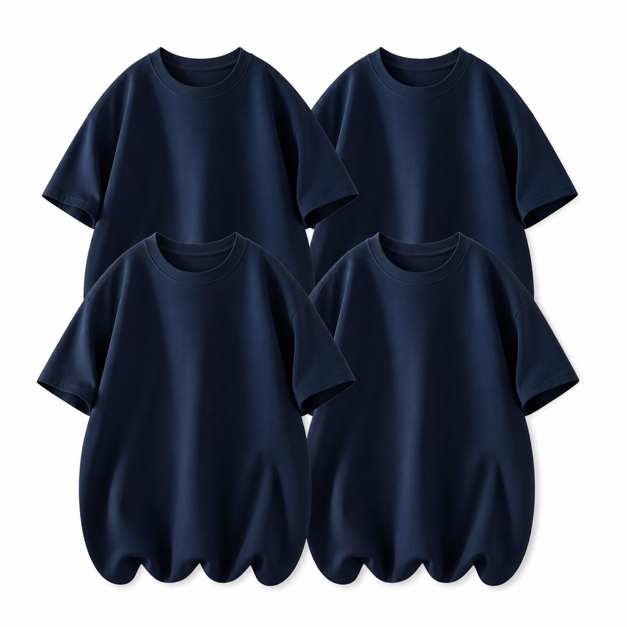 Navy Blue 4-Pack men's crew neck T-shirts