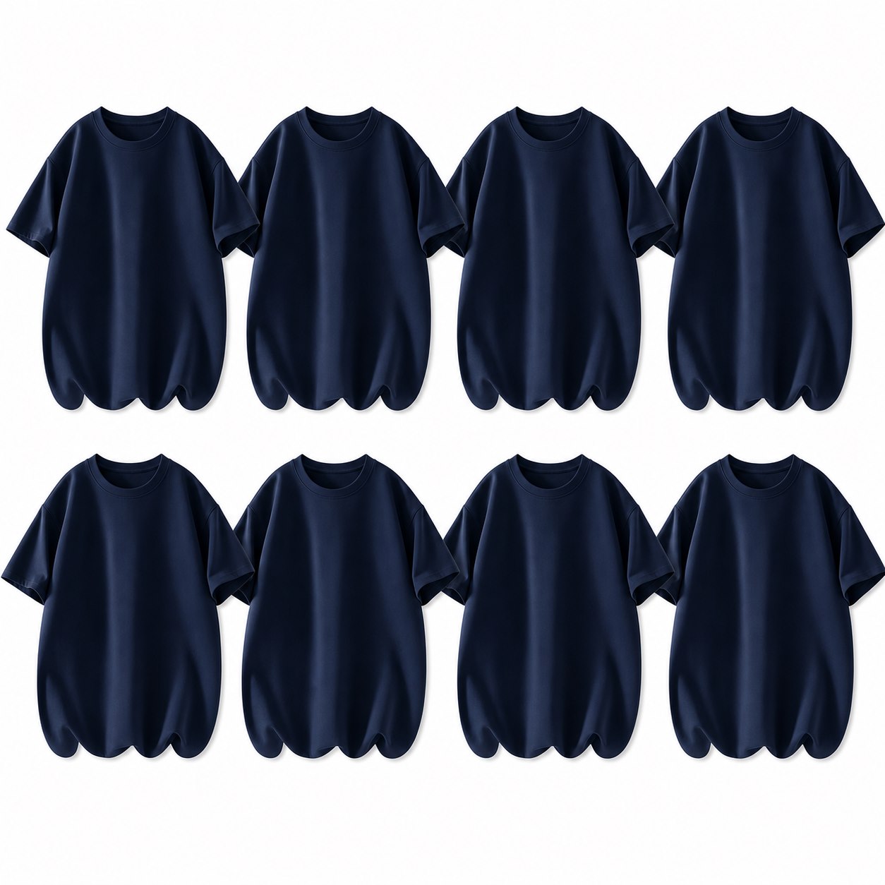 Navy Blue 8-Pack men's crew neck T-shirts