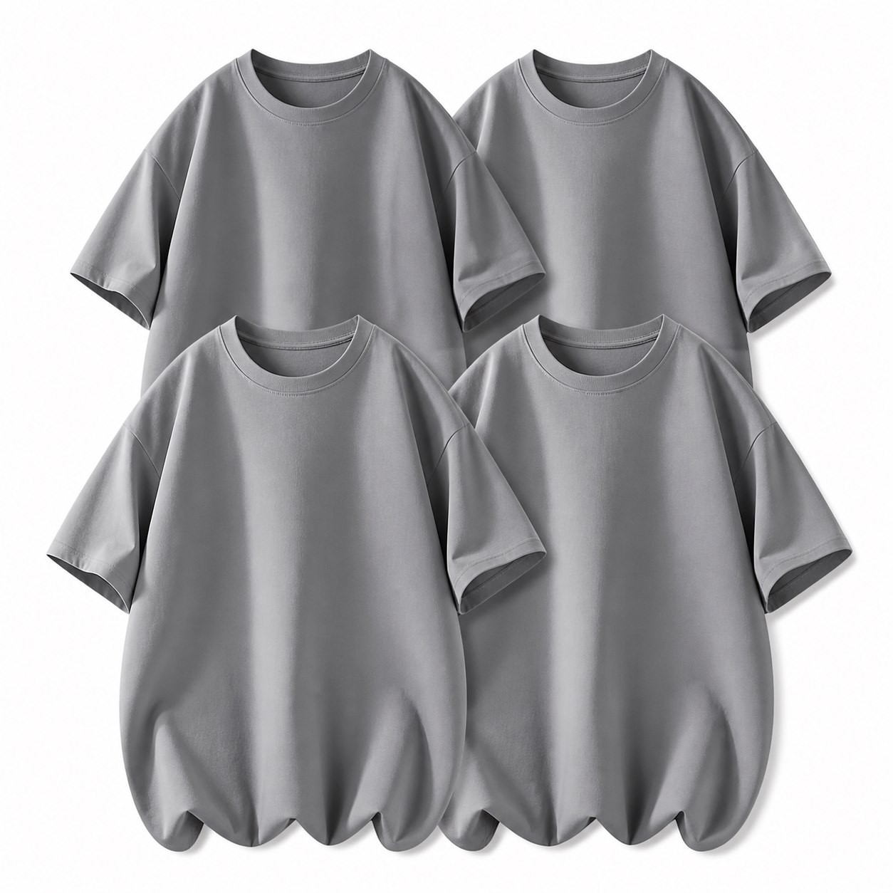 Steel Gray 4-Pack men's crew neck T-shirts