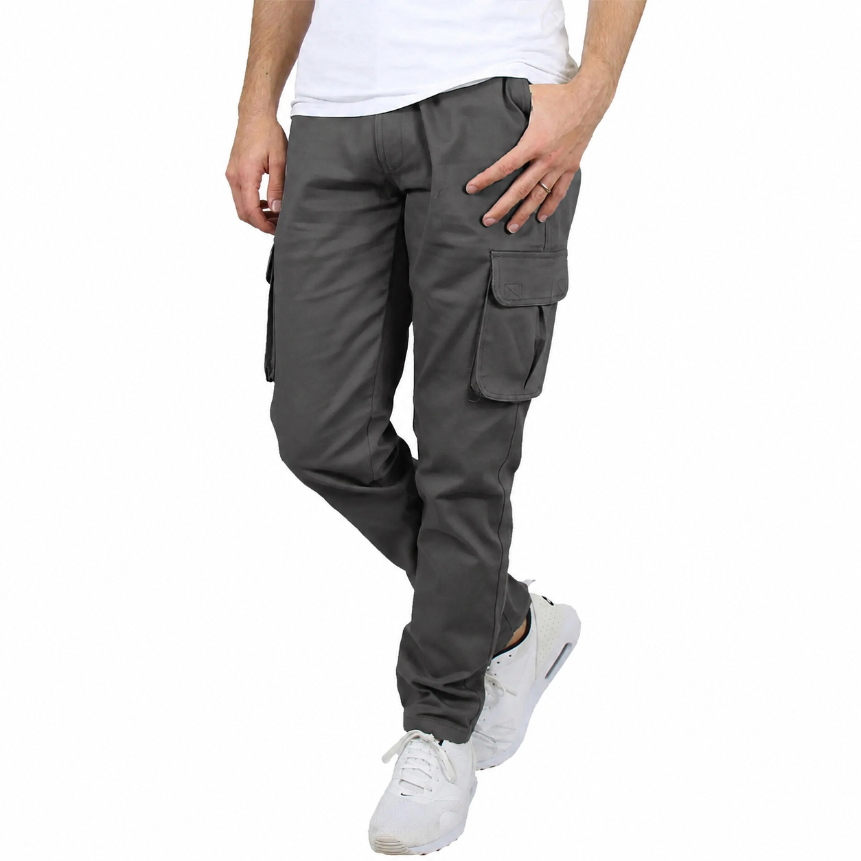 Men's Straight-Leg Cargo Work Pants 8-Pack